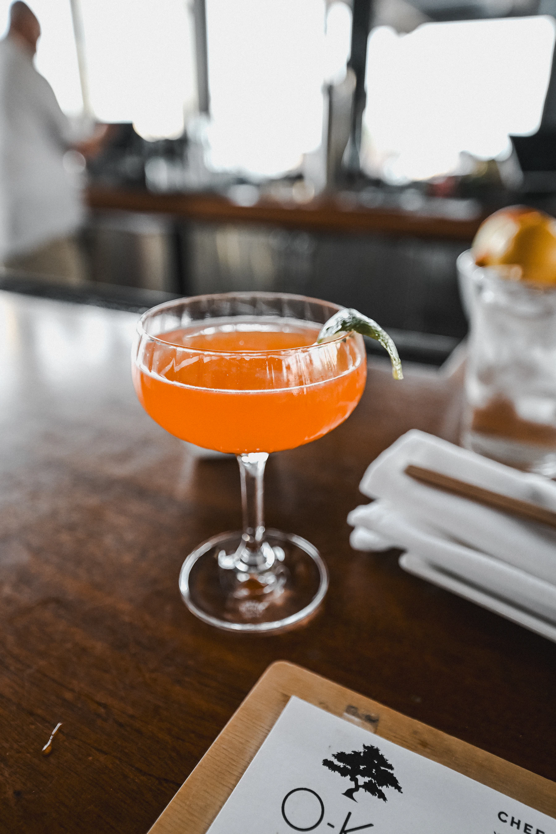 Orange craft cocktail