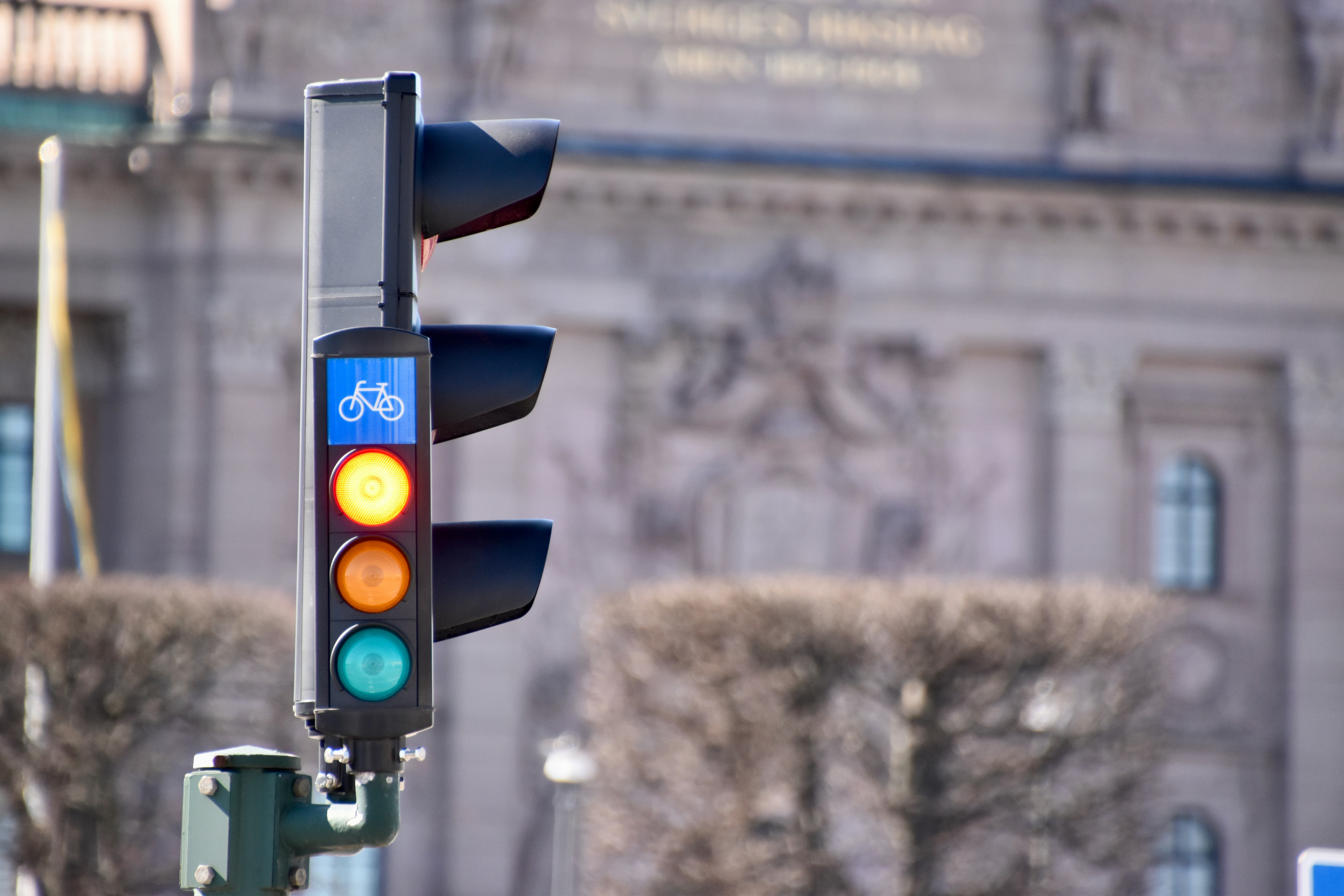 Traffic light with a bicycle signal