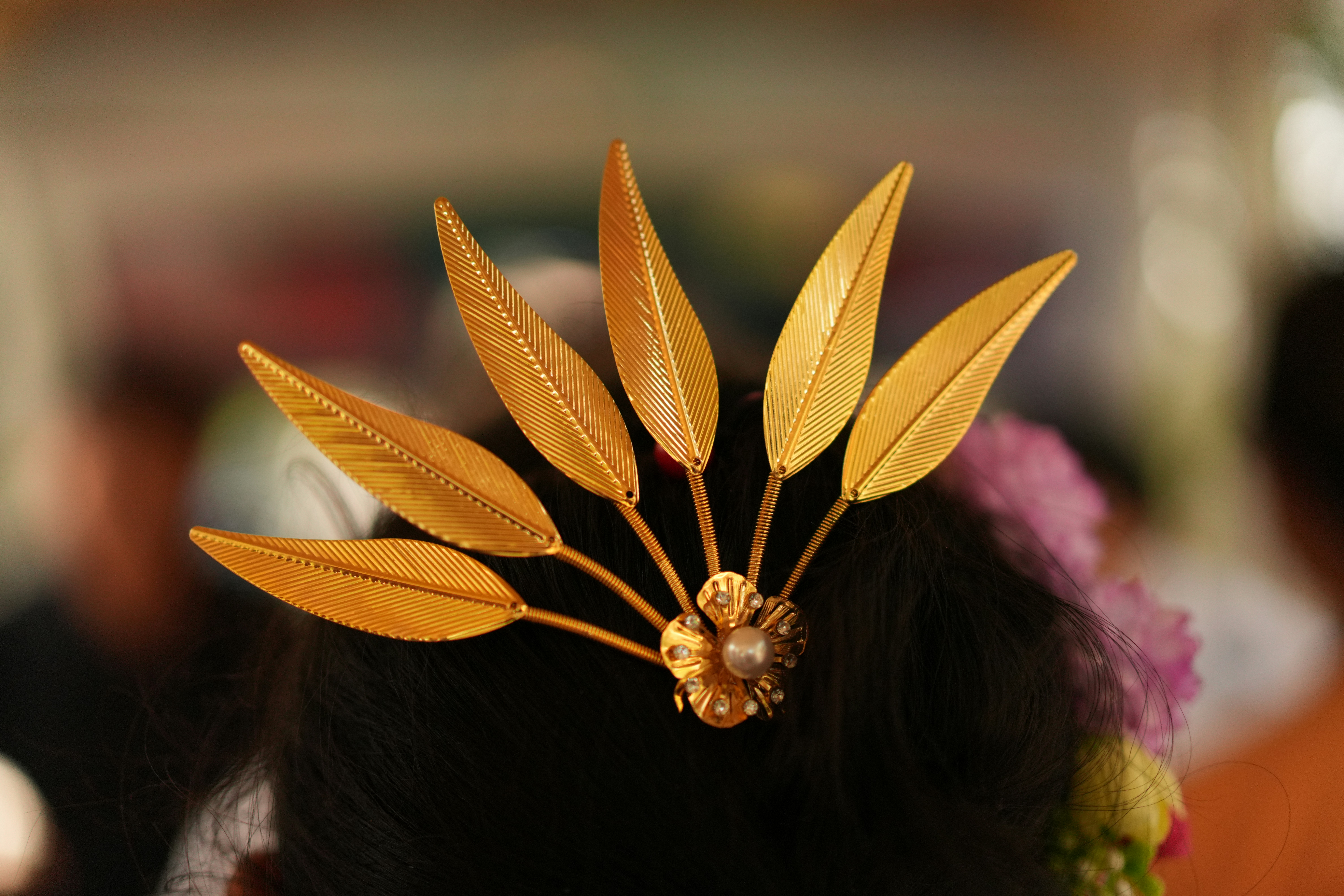 Gold Leaf Hair Comb