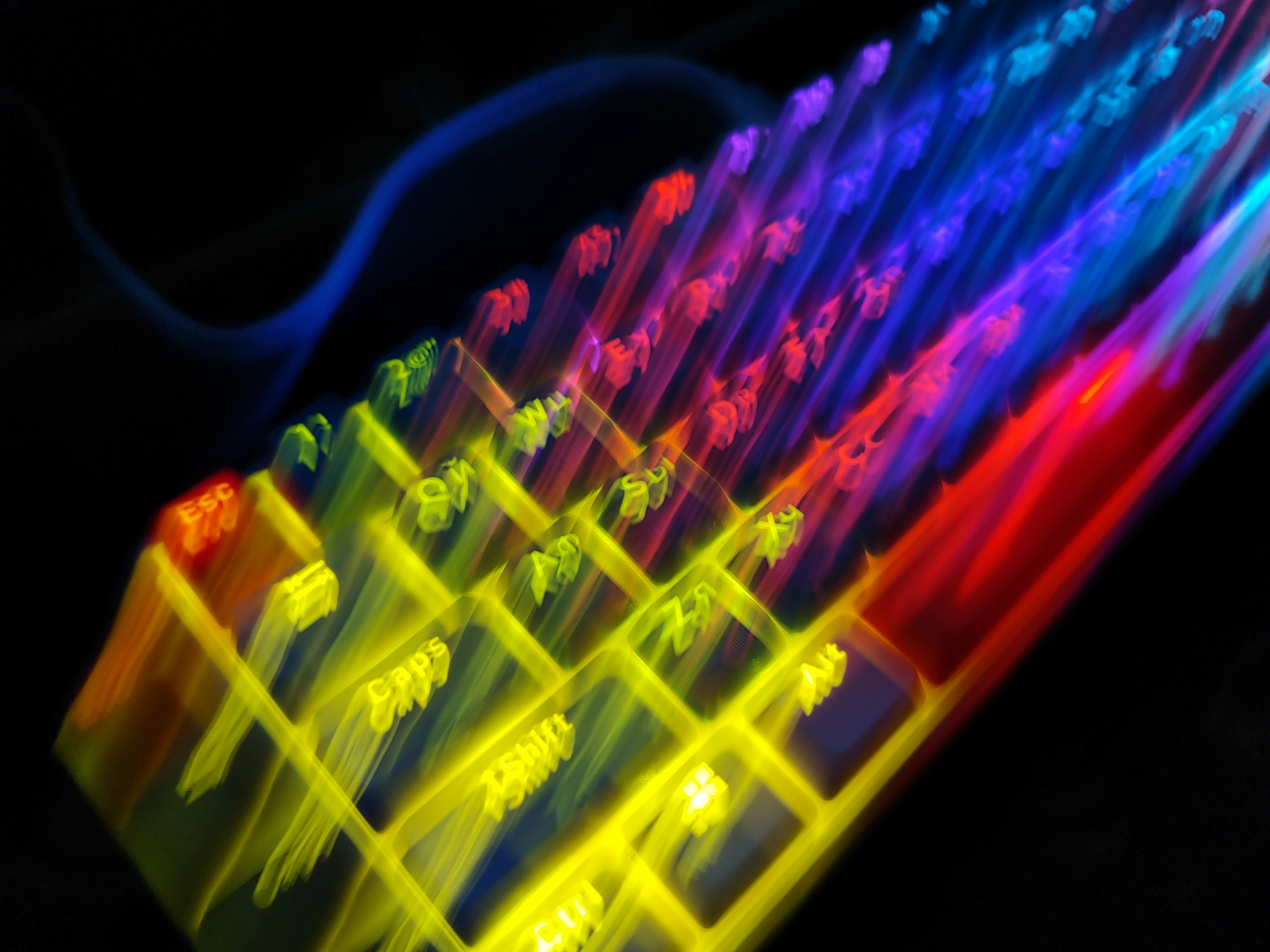 3D-Drucker mit farbigen Lichtspuren