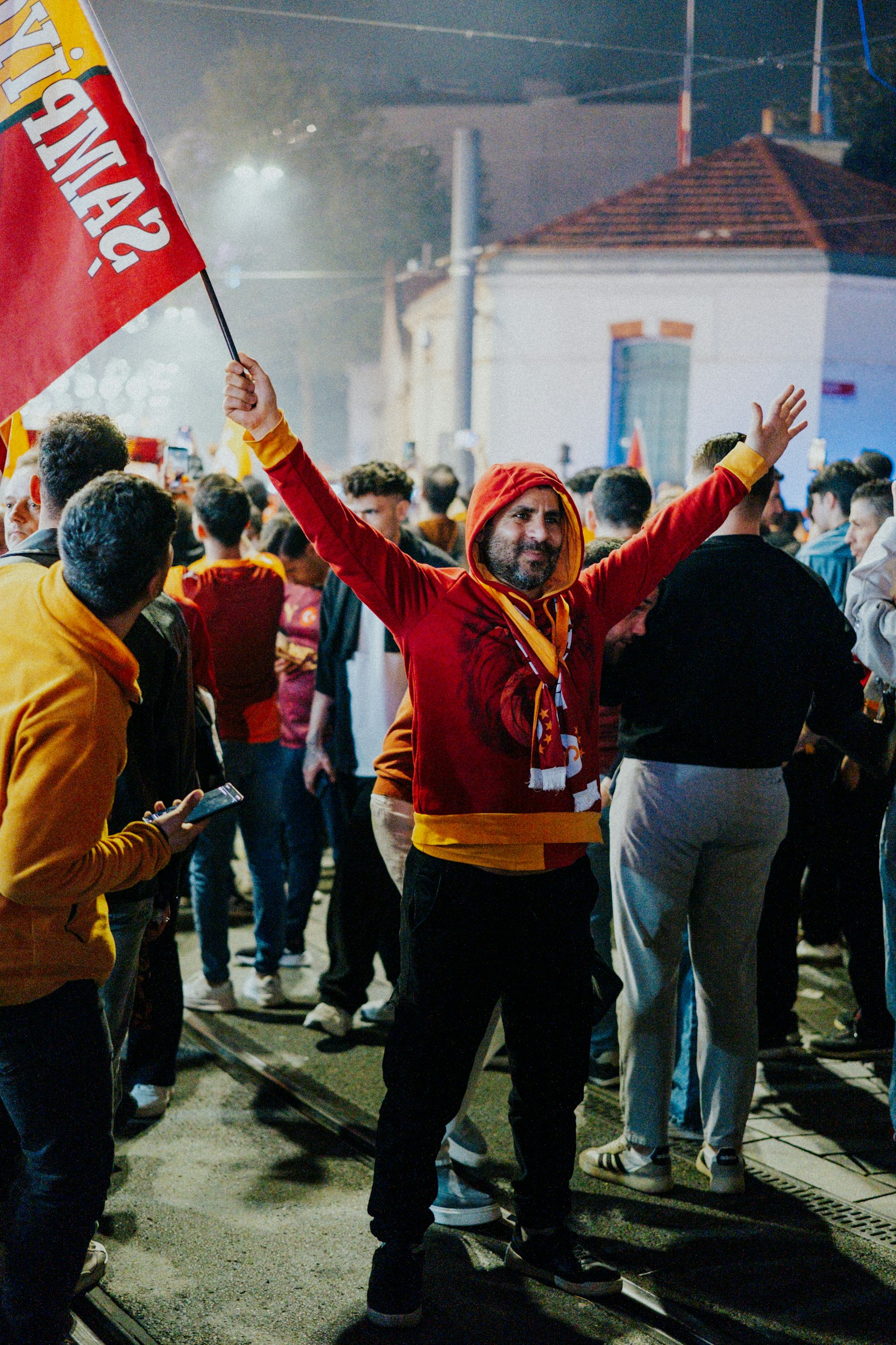 istanbul stadium floodlights night crowd