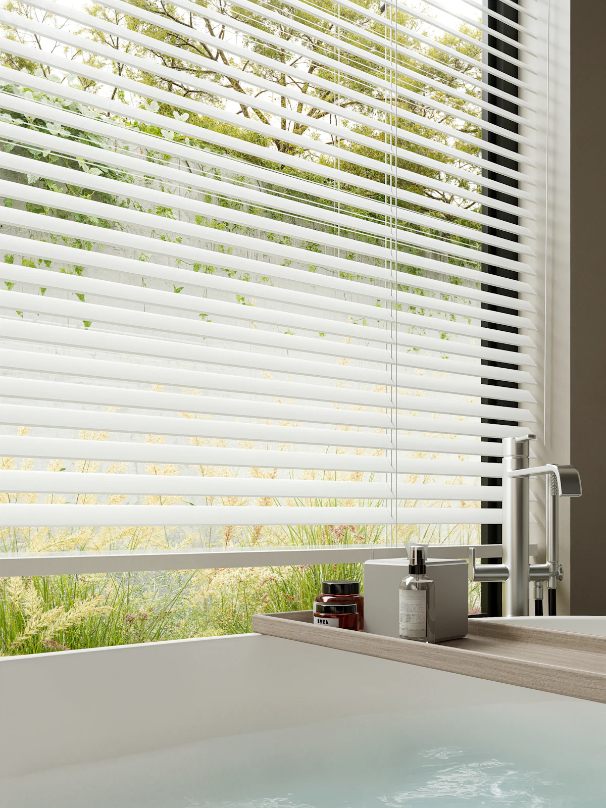 Custom shutters in a modern interior
