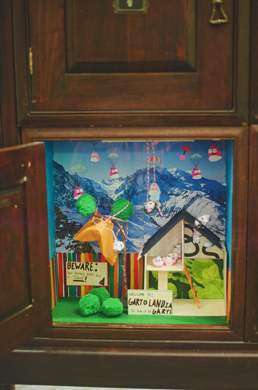 Whimsical miniature fantasy mountain world