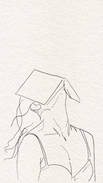 A minimalist line drawing of a person with a book.