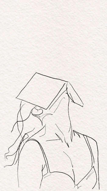 A minimalist line drawing of a person with a book.