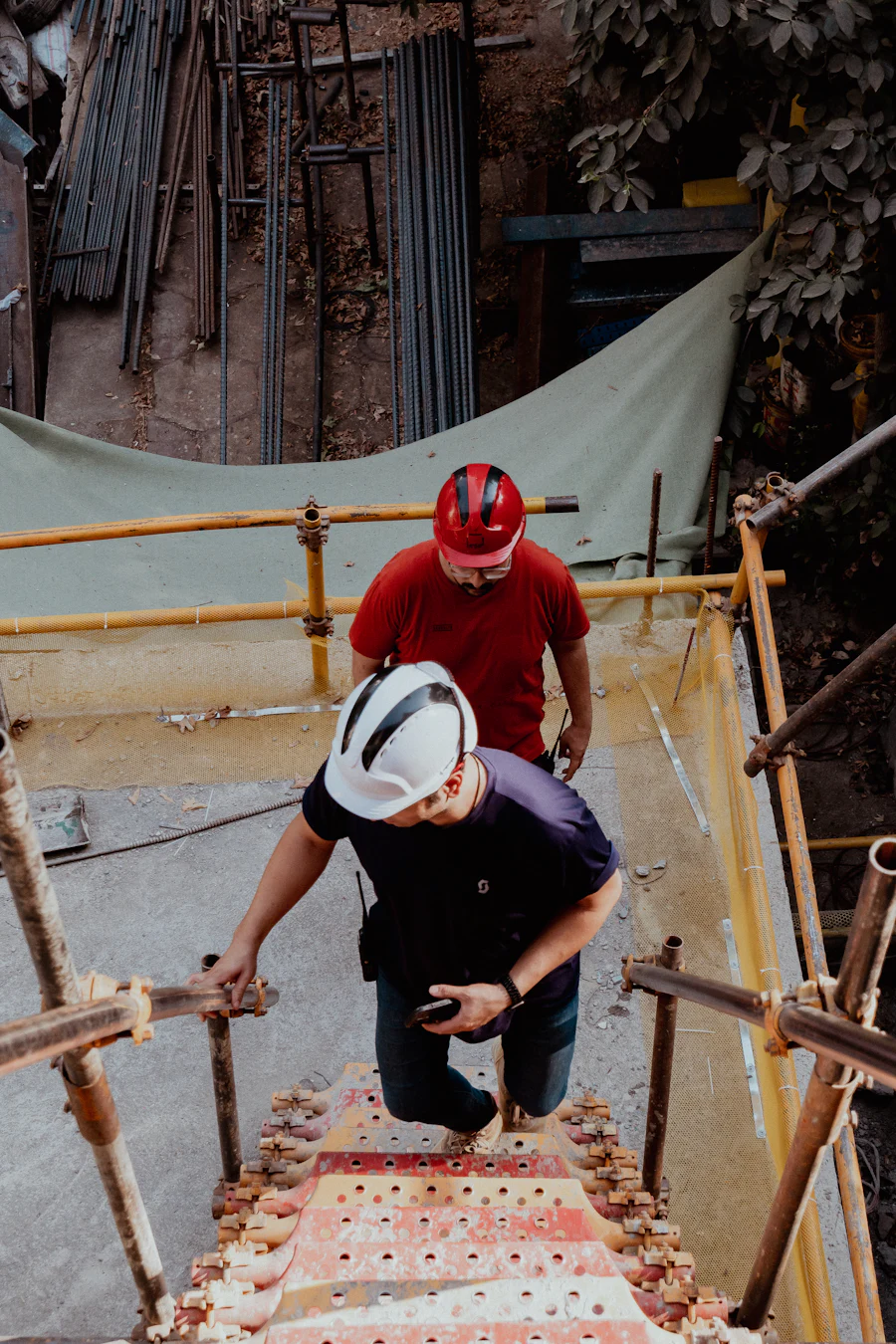 Safety professional walking an active construction site