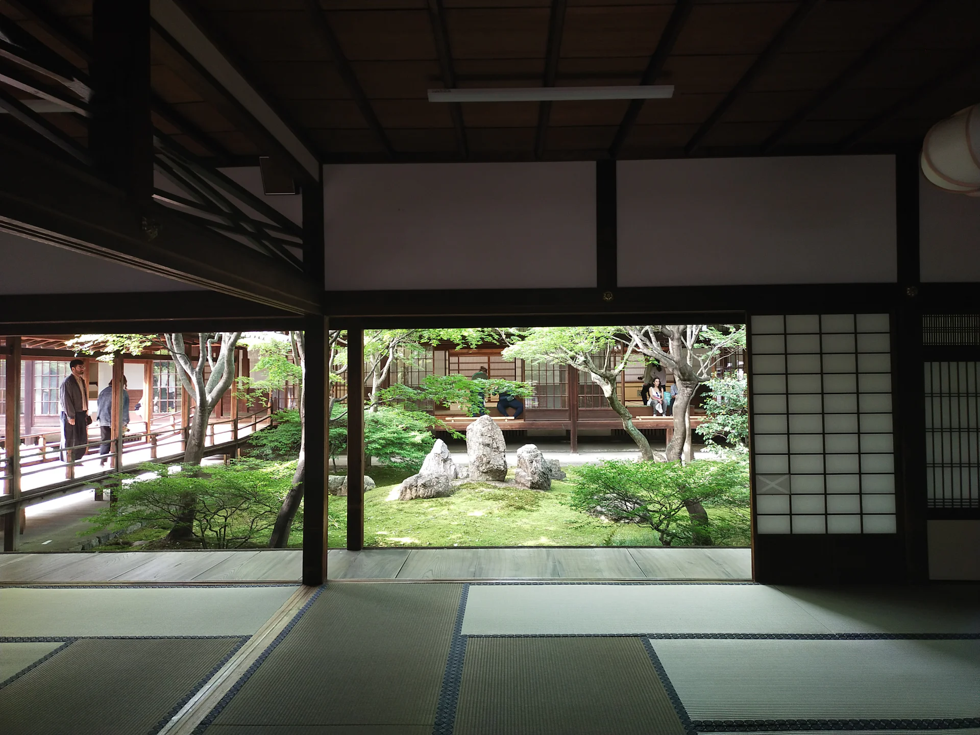 Tatami room with open shoji looking onto a garden