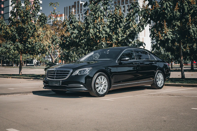 Sedan parked for an airport transfer