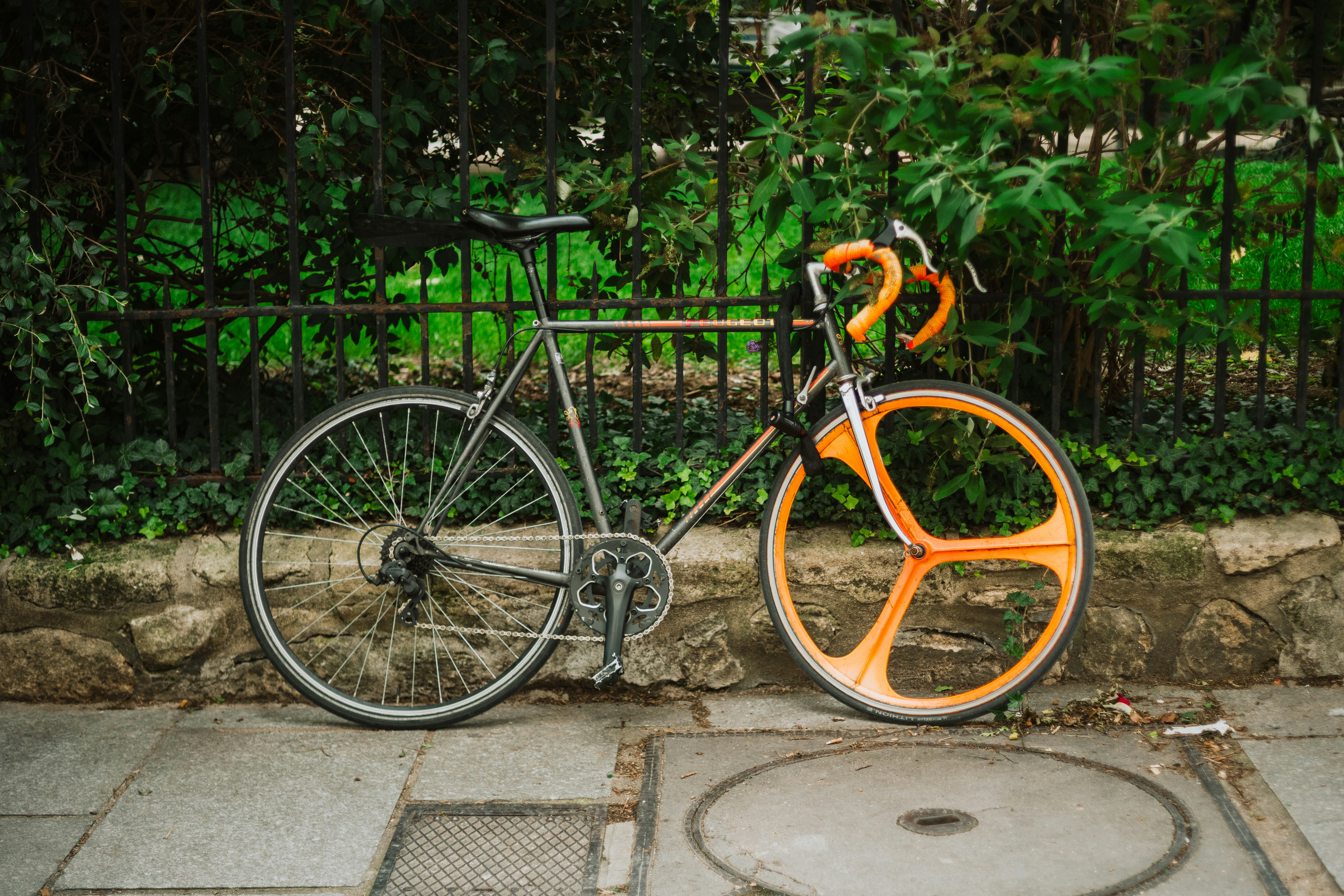 Close-up van een fietsketting