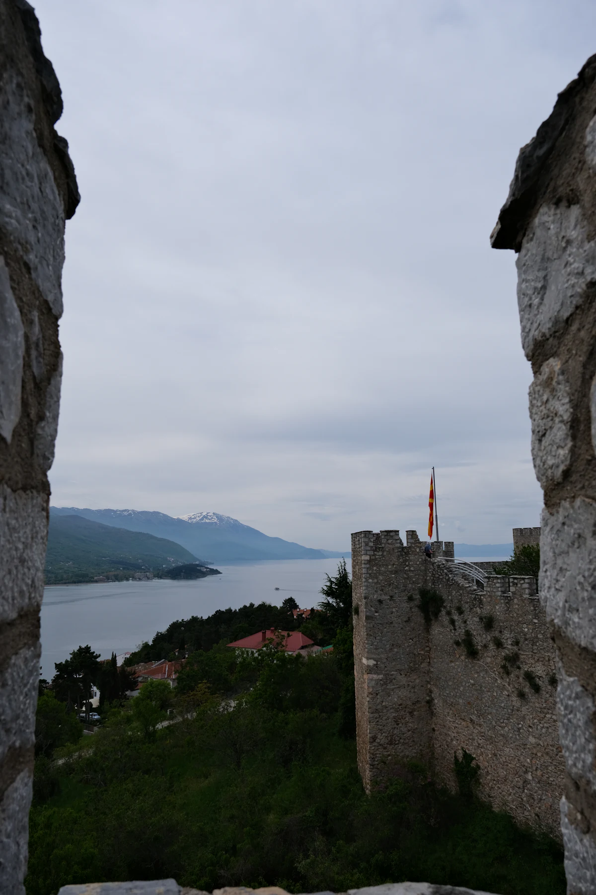 The lake through the fortress walls
