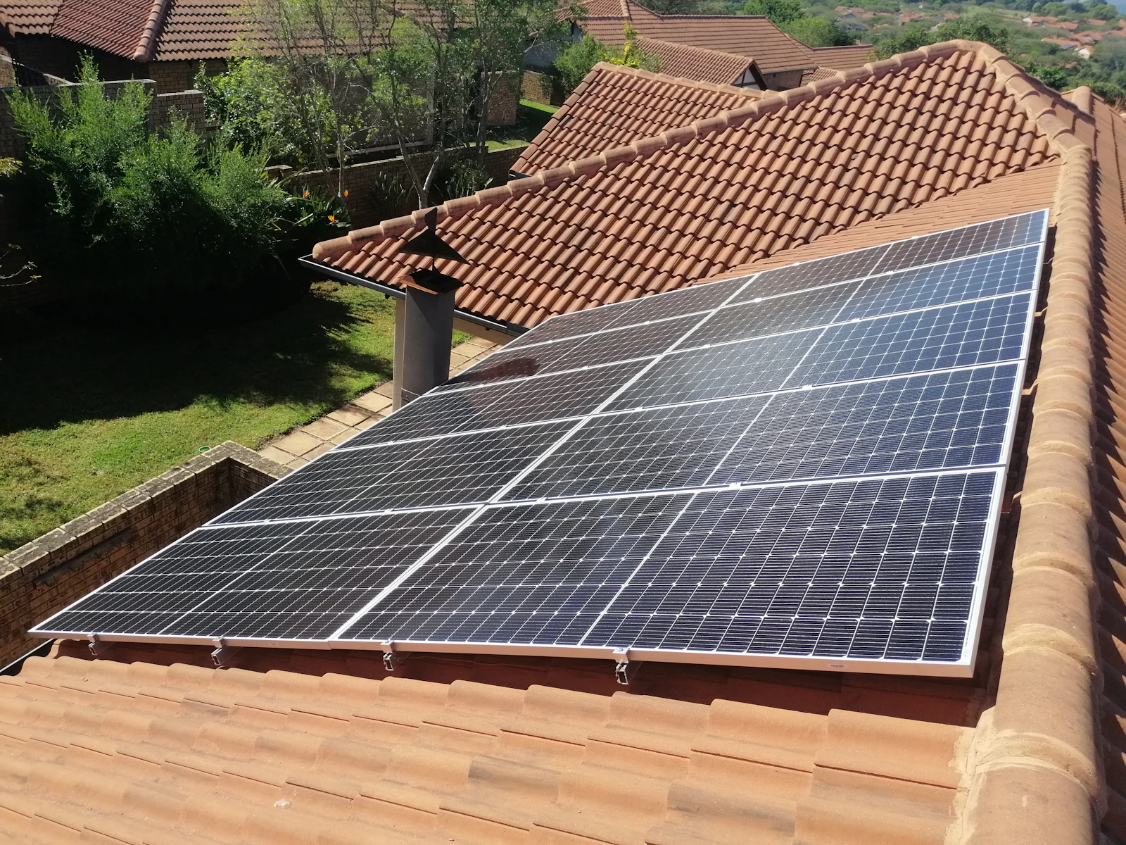 Rows of rooftop solar panels on a home