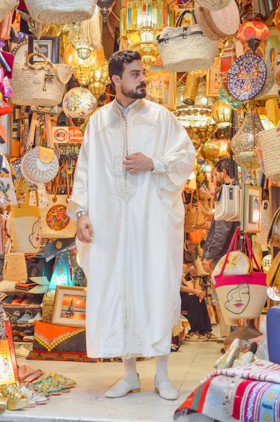 A trader amid the stalls of a Deira souk