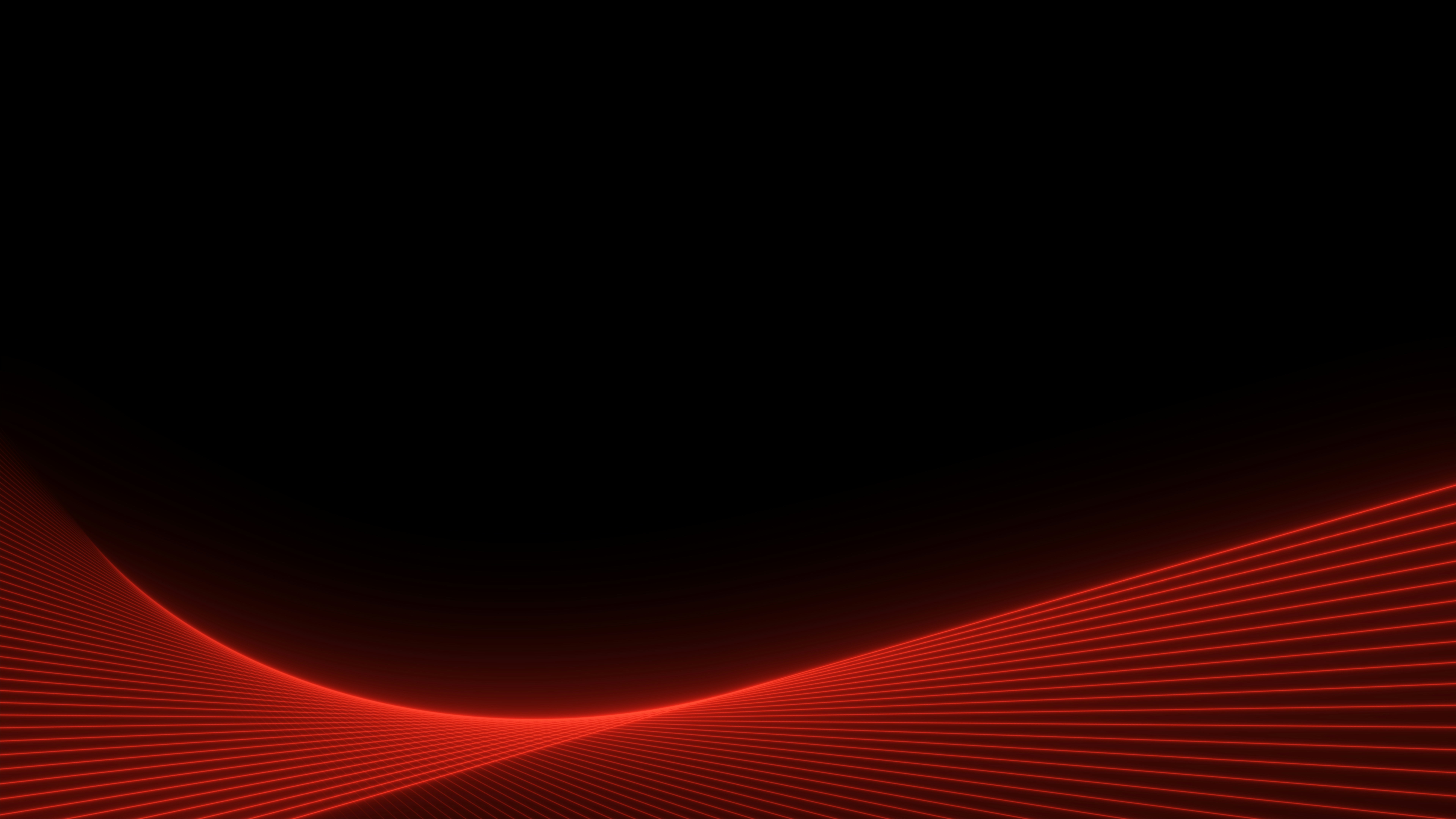 Abstract red wavy lines on a dark black background
