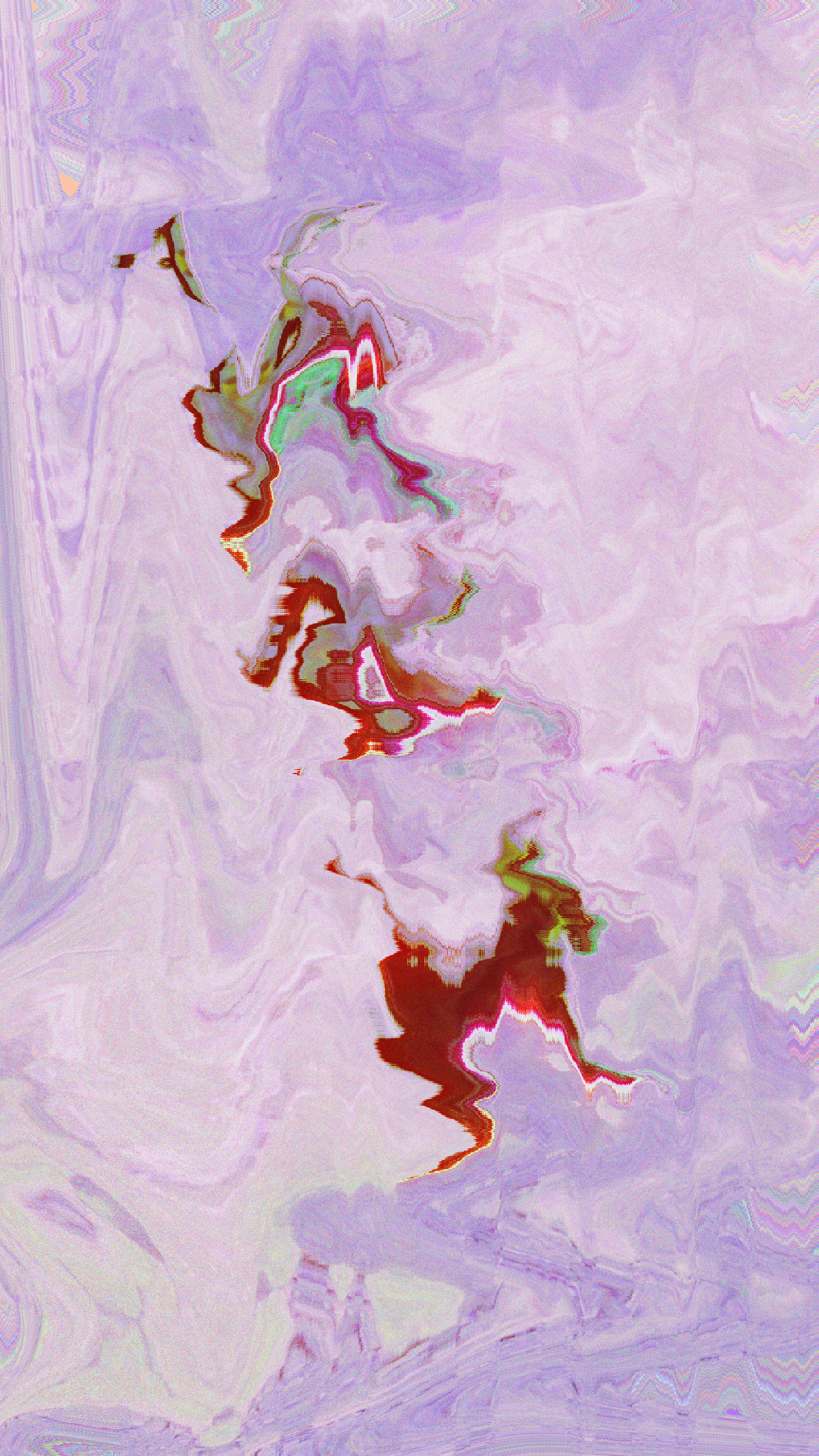 Abstract fluid art with swirling purple and red organic shapes.
