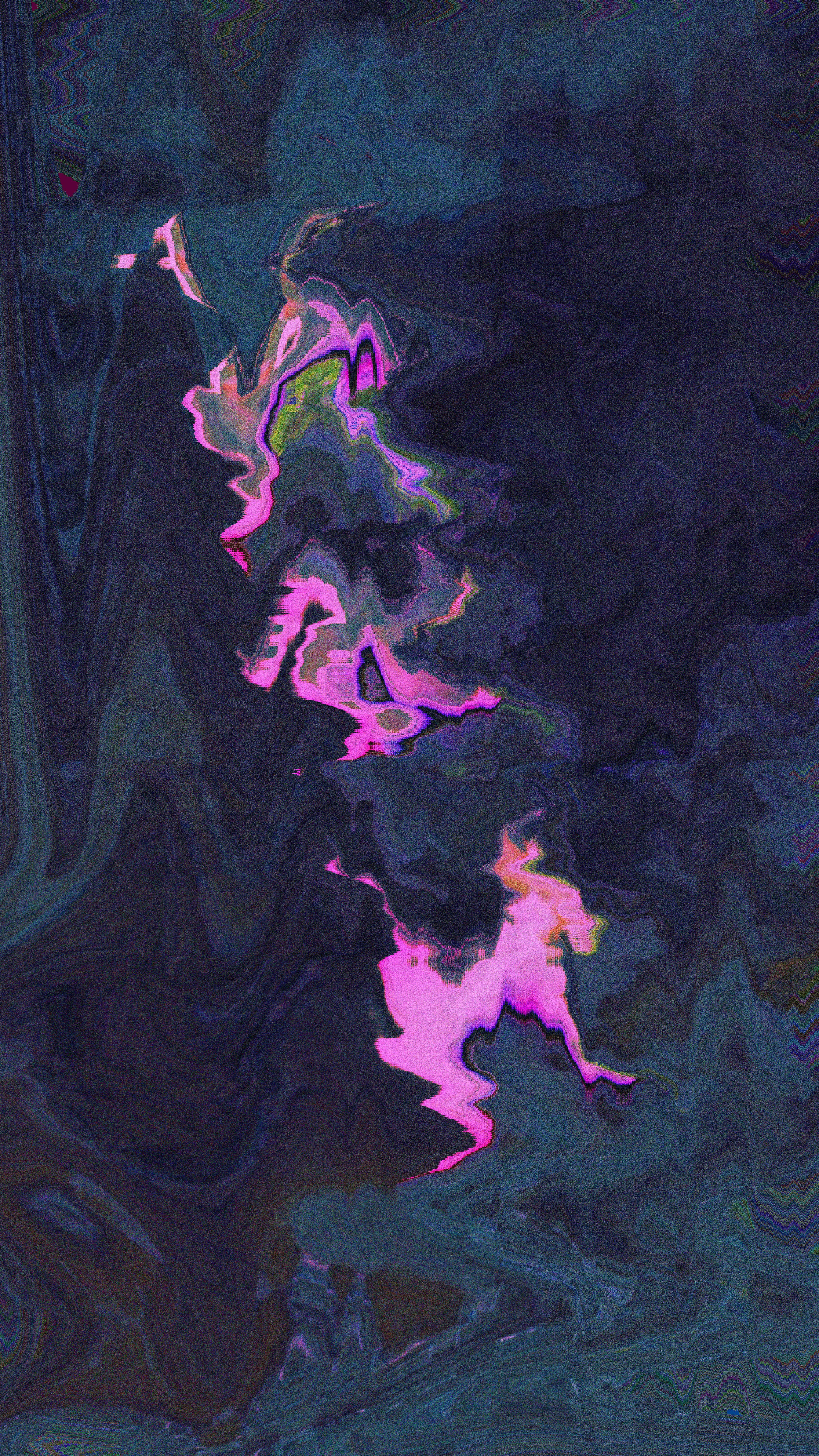 Vibrant pink and purple abstract swirls on a dark background.