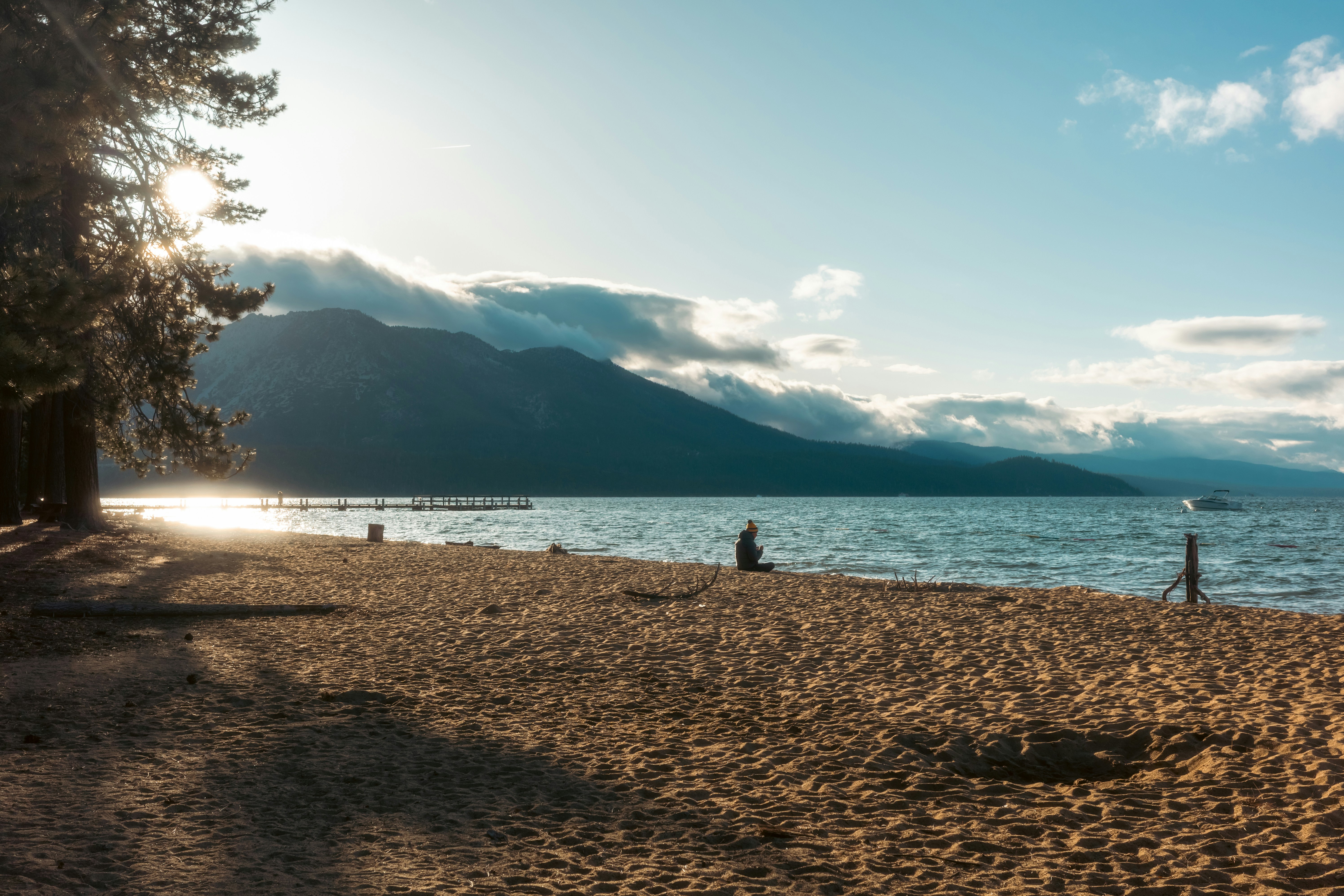Serene morning view of the campground at South Lake Tahoe, a moment to disconnect to reconnect in nature.