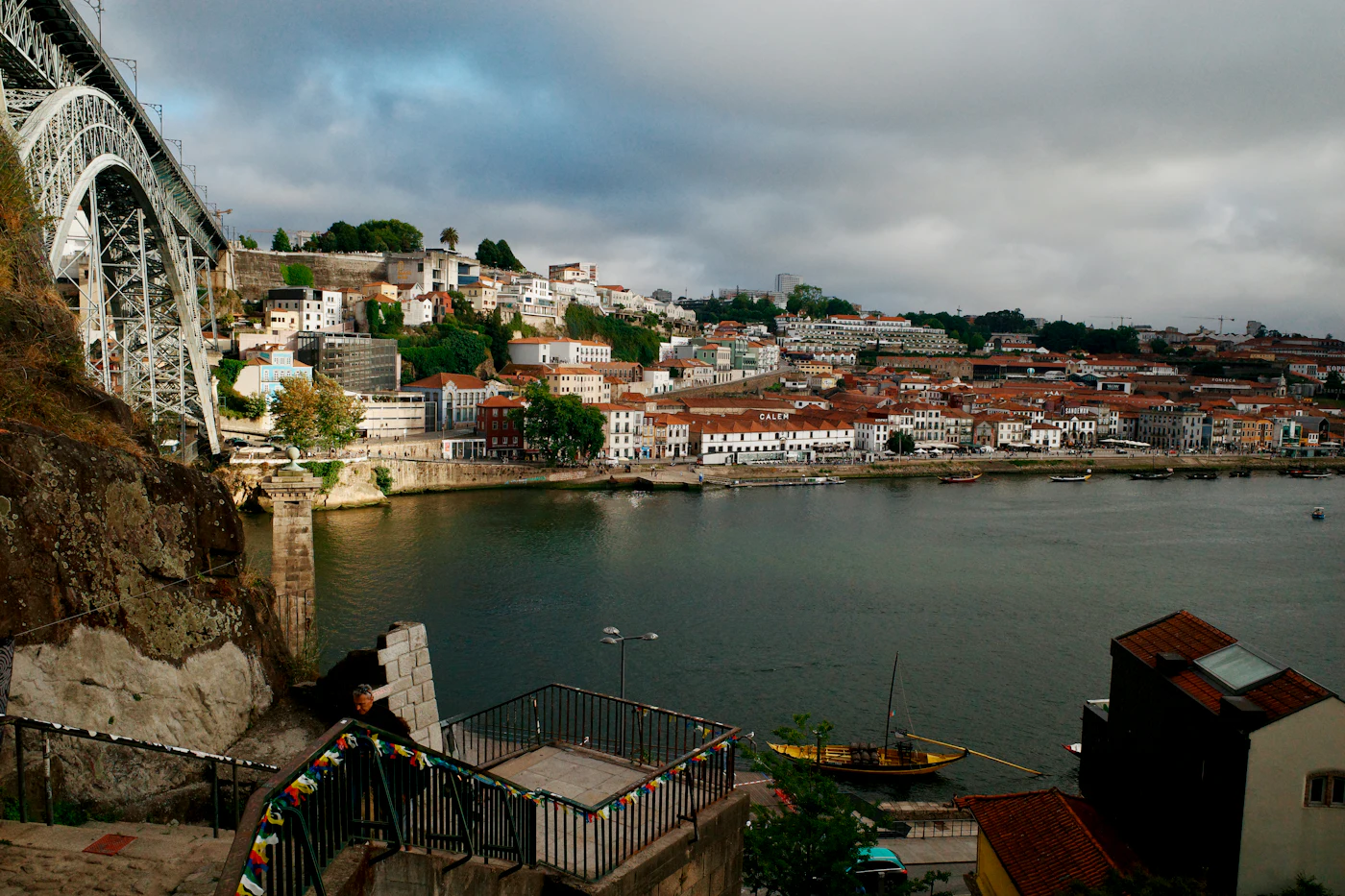 Dom Luís I Bridge over the Douro River with the Porto skyline