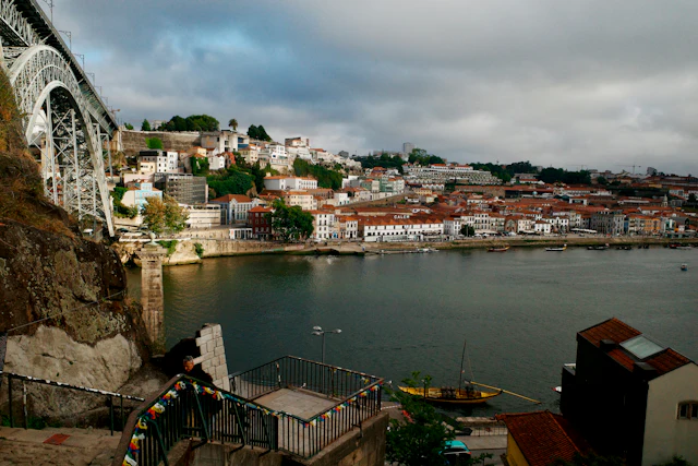 Dom Luís I Bridge over the Douro River with the Porto skyline