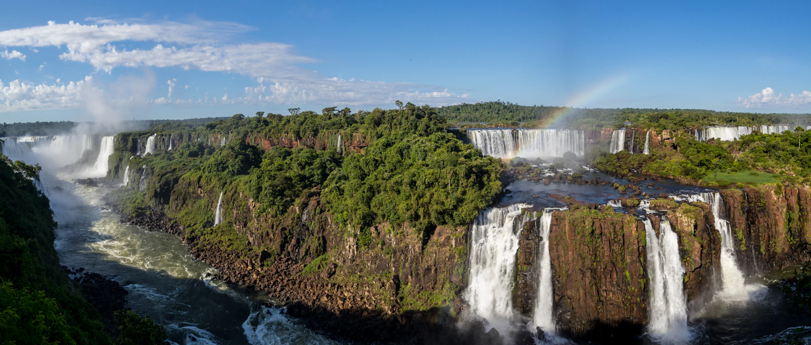 A rainbow over the falls at Iguaçu, seen from the Brazilian side