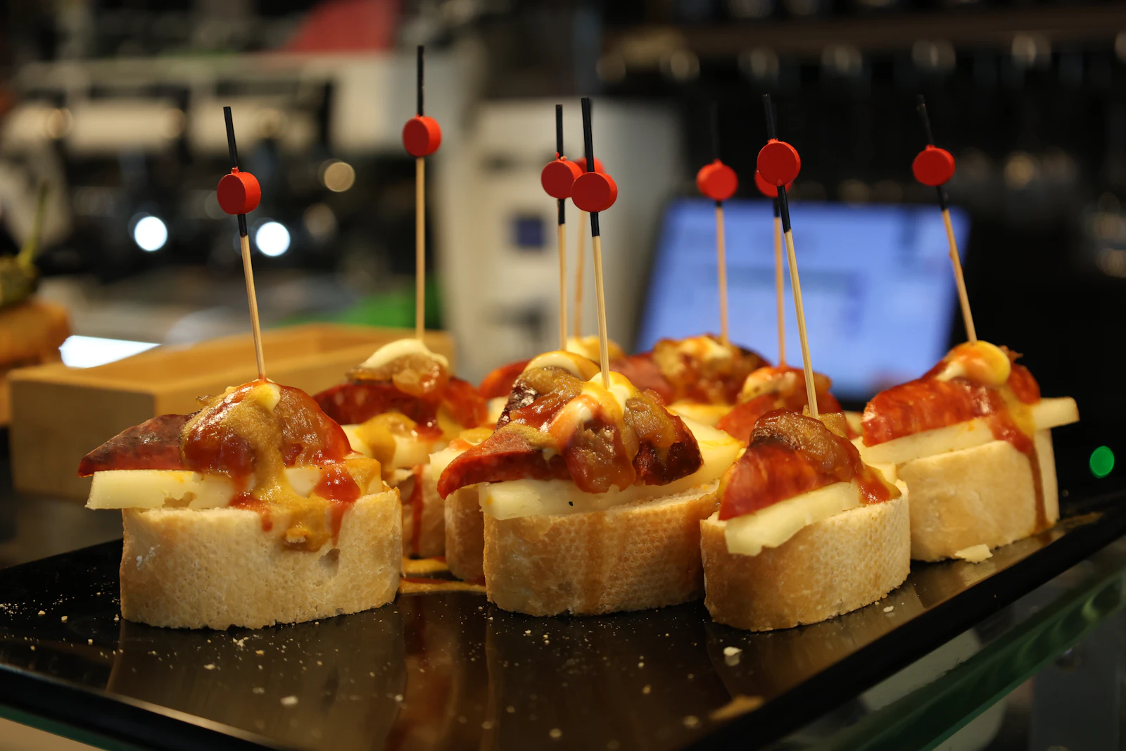 A plate of Basque pintxos