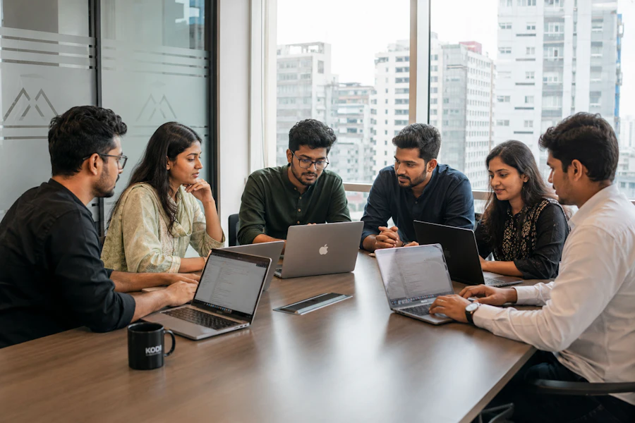 SSPS CloudNex team working together in the Pune office