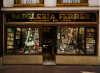 Papeleria ferrer stationery shop storefront with display windows