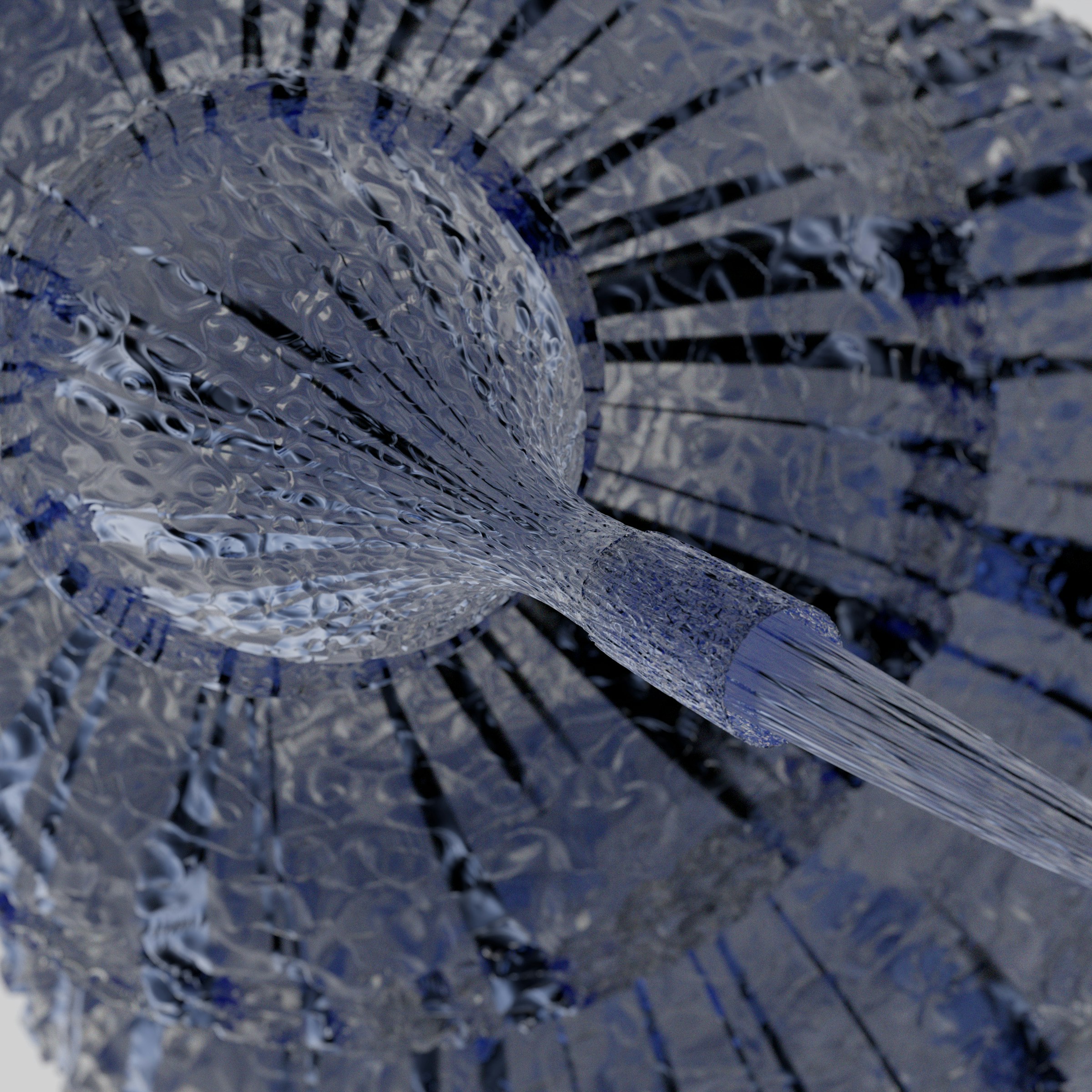 Abstract blue-grey textured crystalline object.