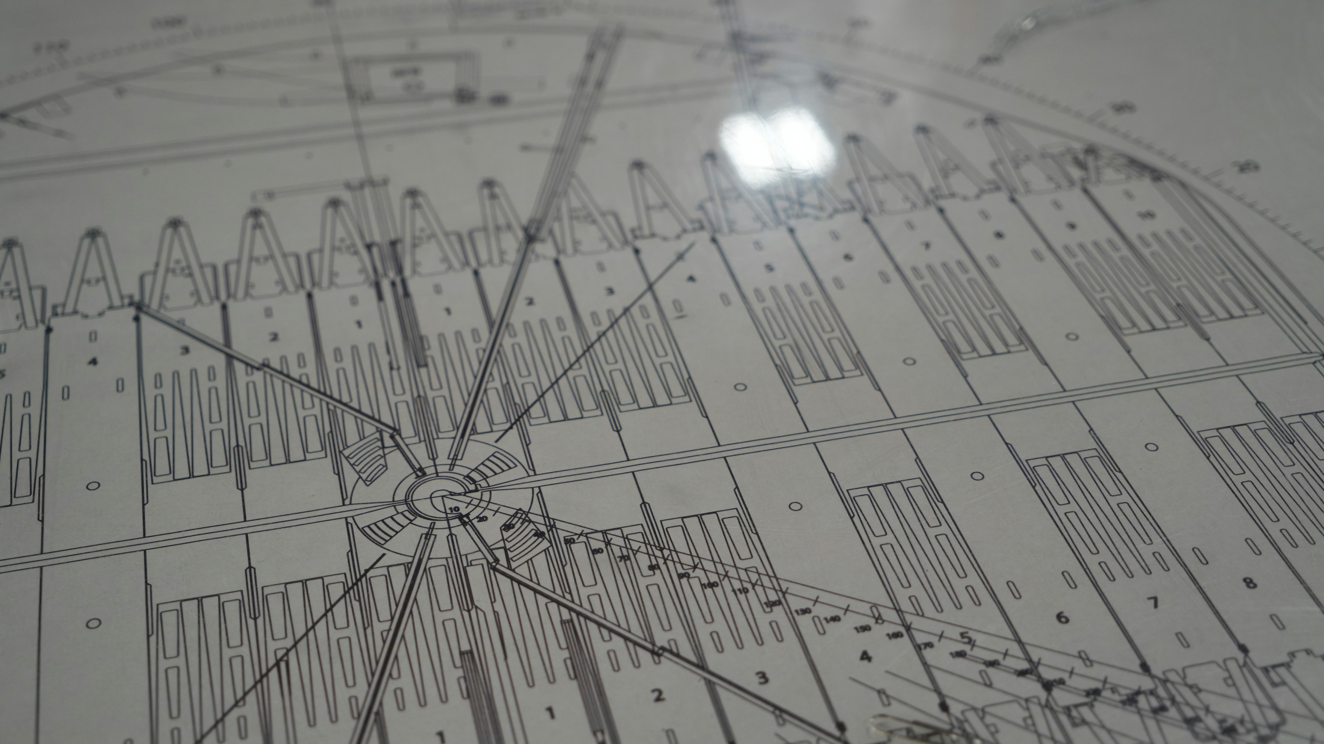 Diagrams of scientific equipment at an advanced physics research facility at the University of British Columbia in Vancouver, Canada.