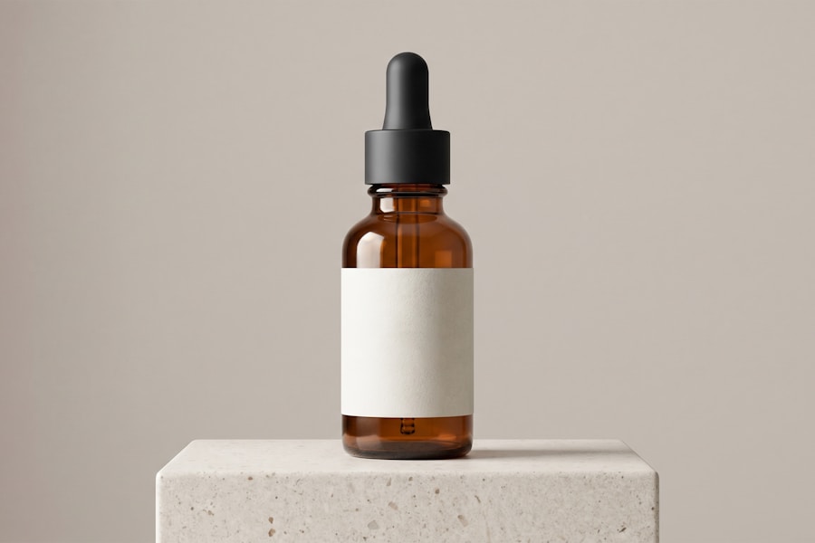 Vellum Retinaldehyde 0.3% amber dropper bottle on cream backdrop