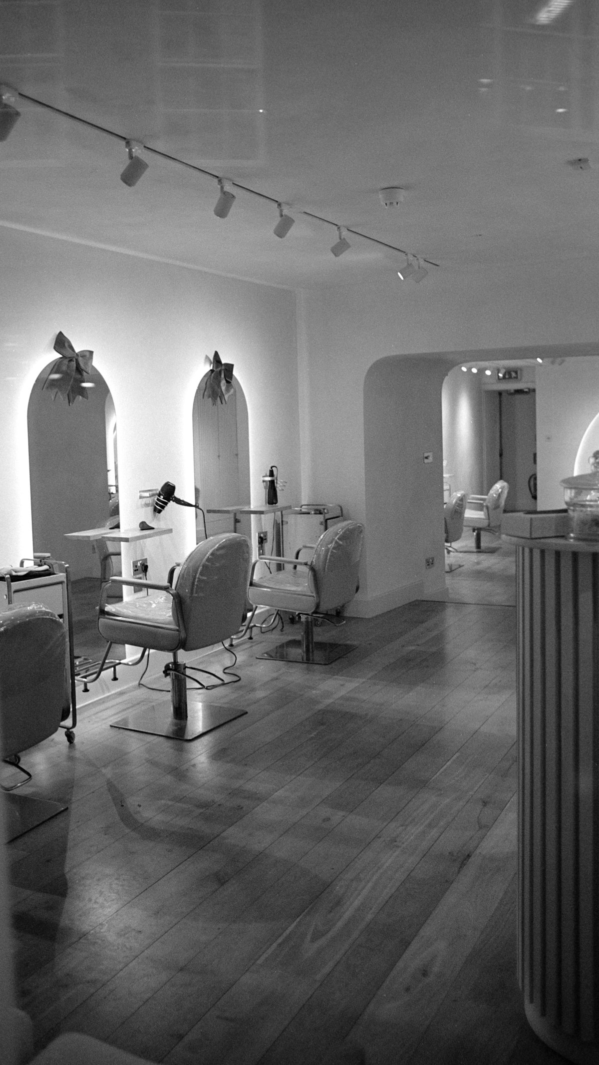 Détail d'un salon de coiffure
