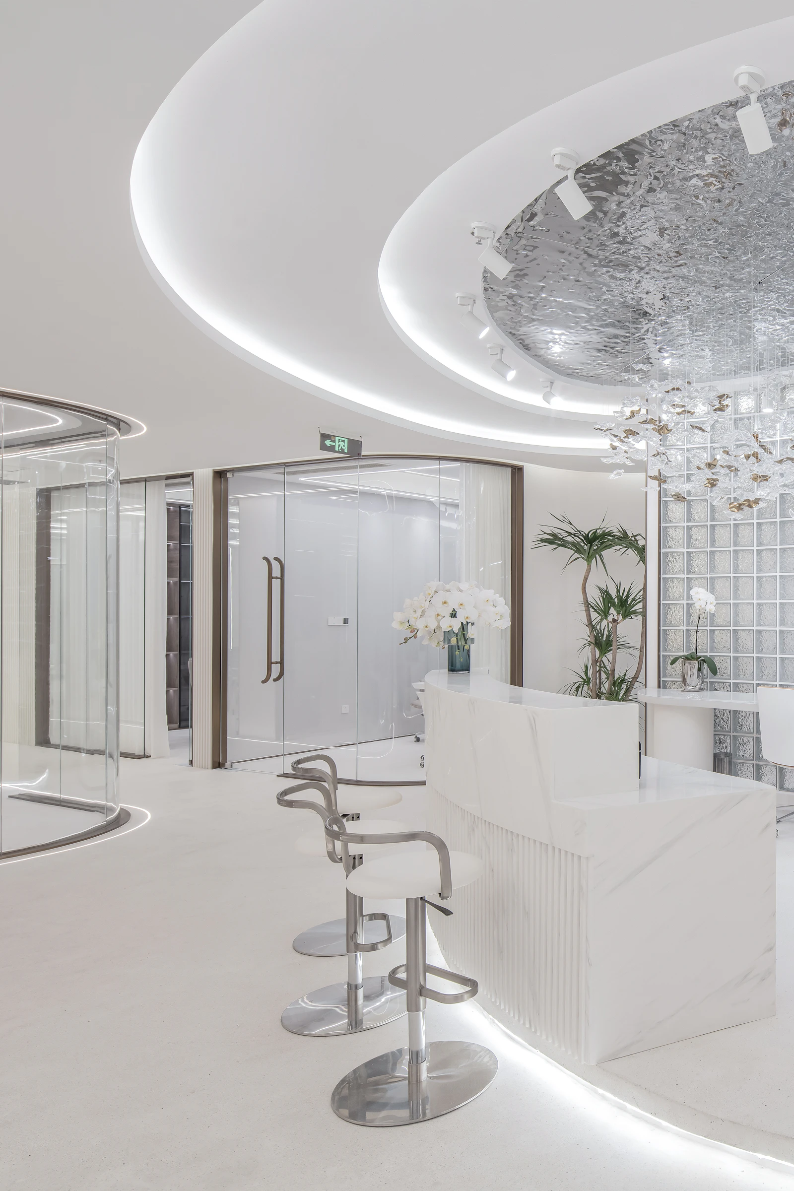 modern office reception wallpaper Dubai