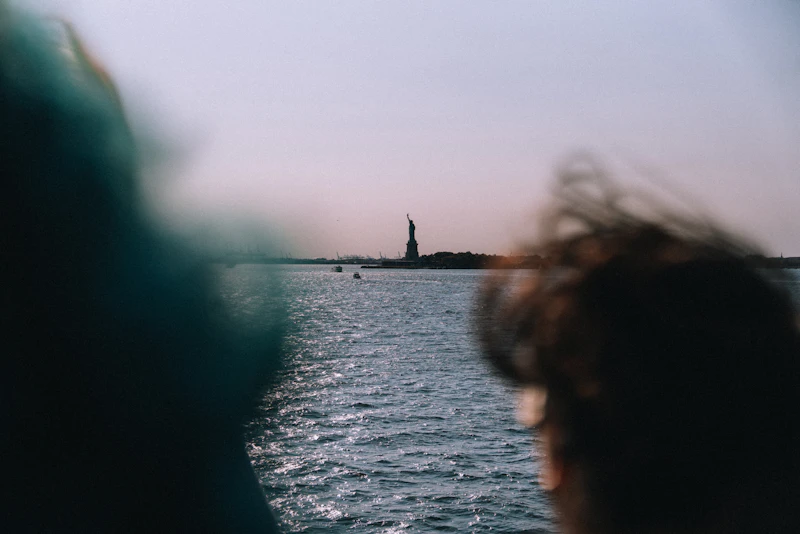 The Statue of Liberty seen across New York Harbor