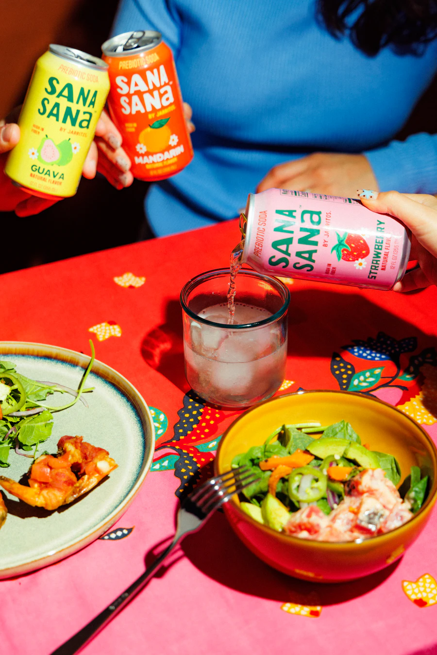 Colourful drinks lined up — pick the flavour