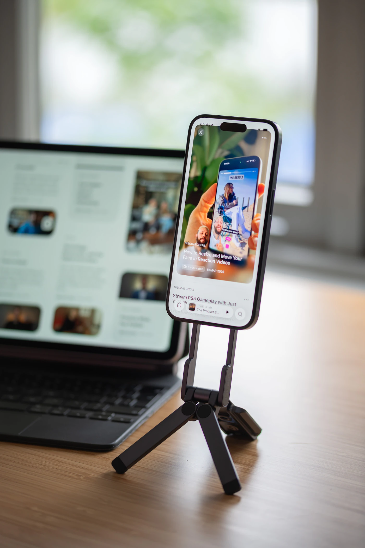 How to stream a wedding ceremony for remote guests — A smartphone mounted on a tripod, ready to capture a wedding ceremony.