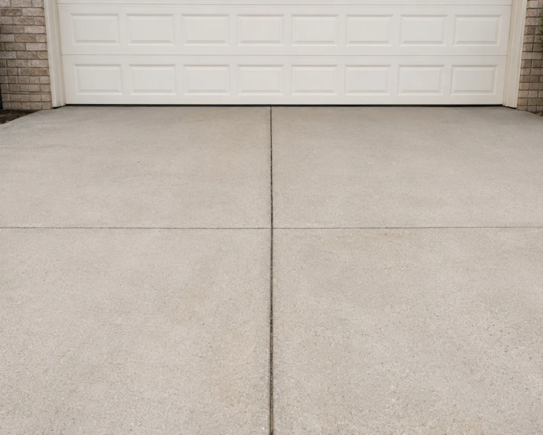 Level concrete driveway