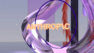 The word anthropic within a purple circle and abstract shapes.