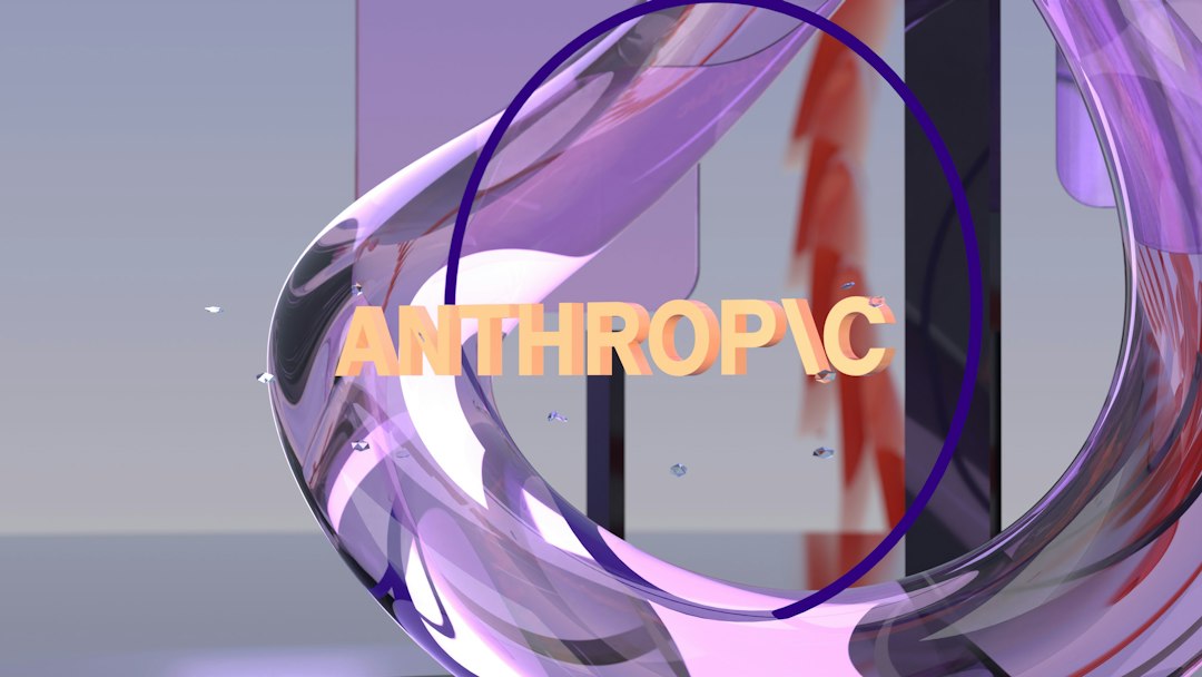 The word anthropic within a purple circle and abstract shapes