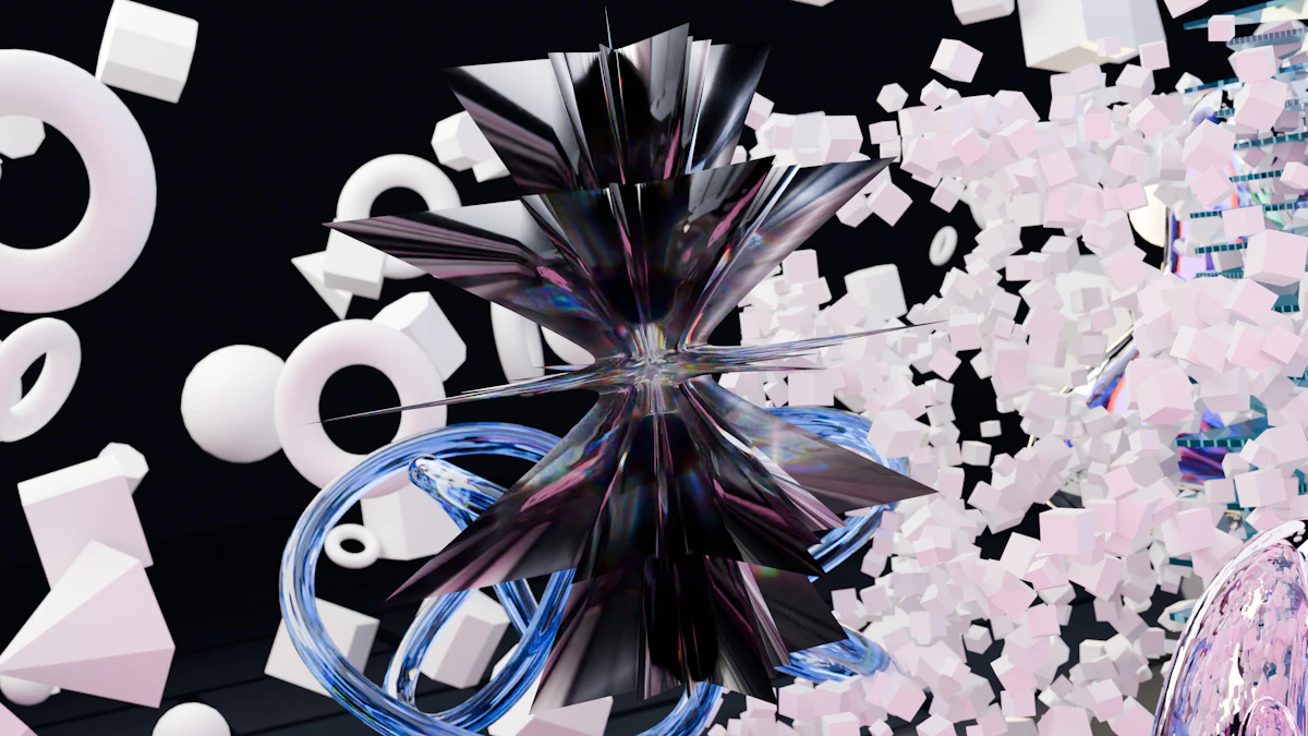 Abstract CGI 3D render for visual effects production
