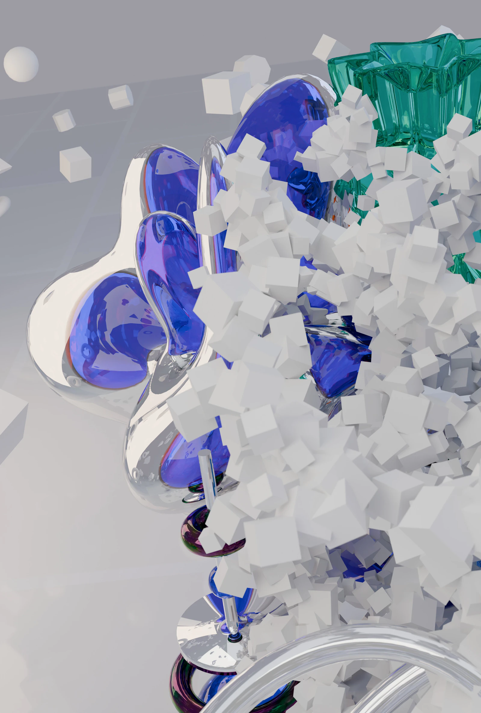 Representação abstrata de nanotecnologia, simbolizando a tecnologia PRANAN