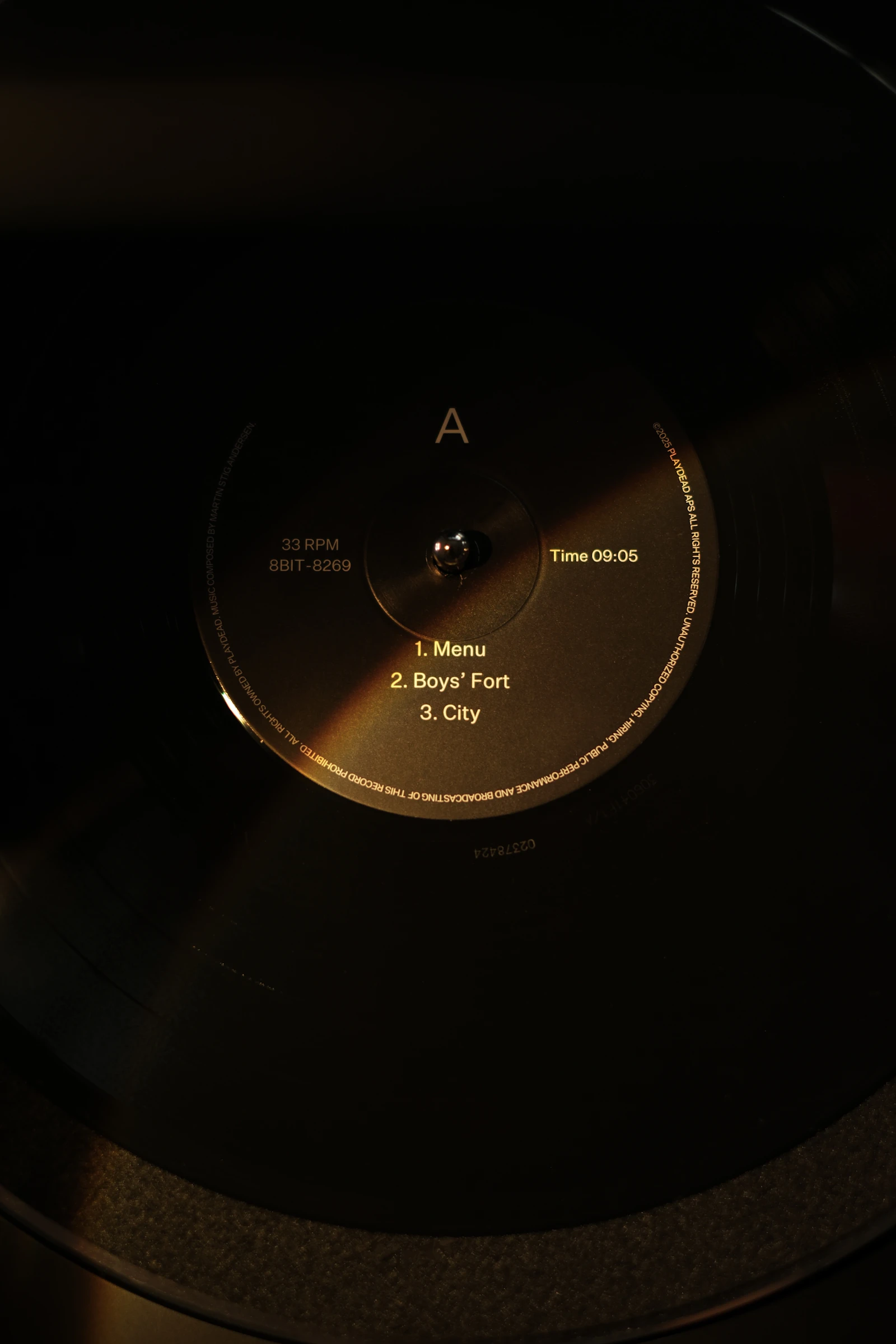 Vinyl record on a turntable