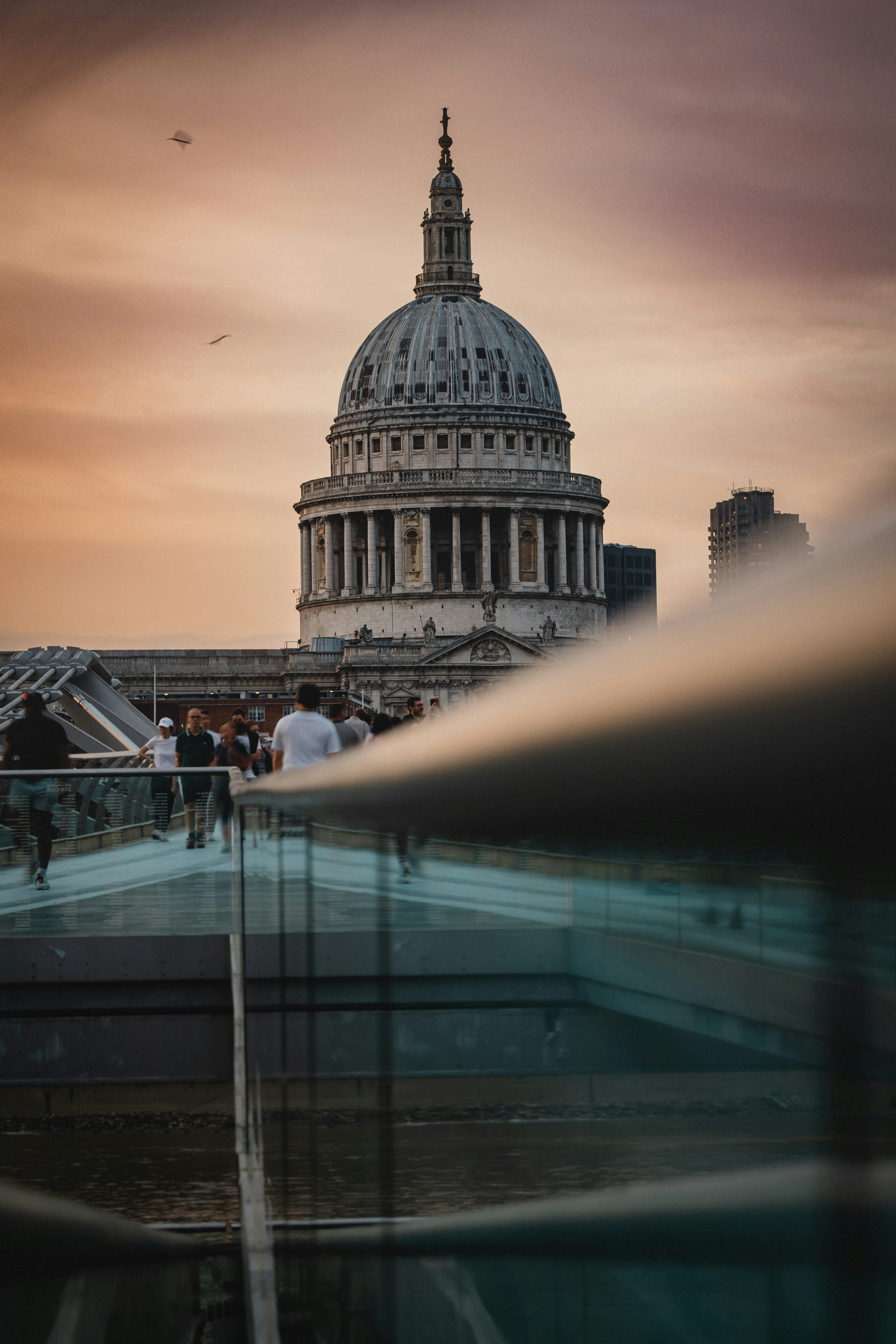 St. paul's cathedral dome from millennium bridge