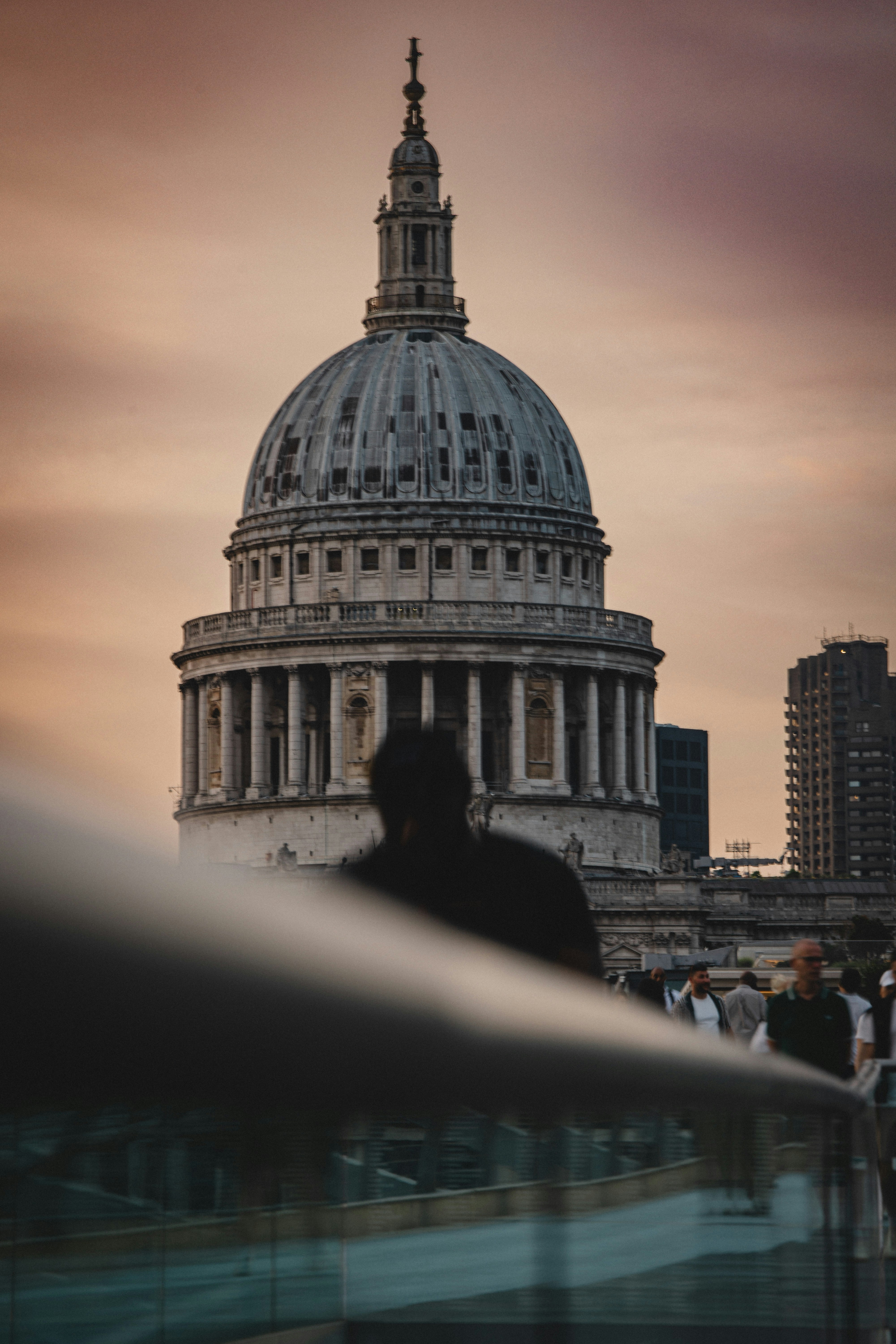 St. paul's cathedral dome at sunset