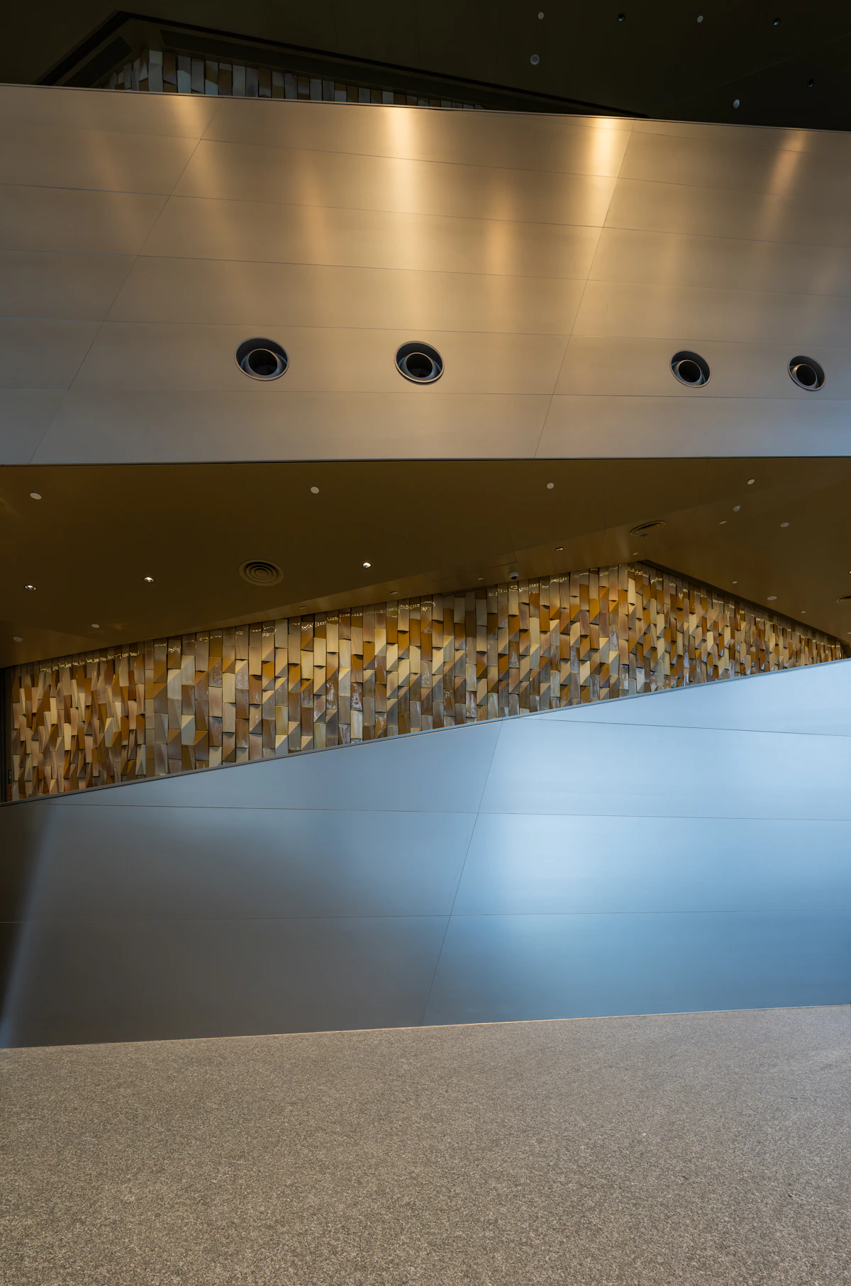 commercial 3D wallpaper Dubai geometric office feature wall