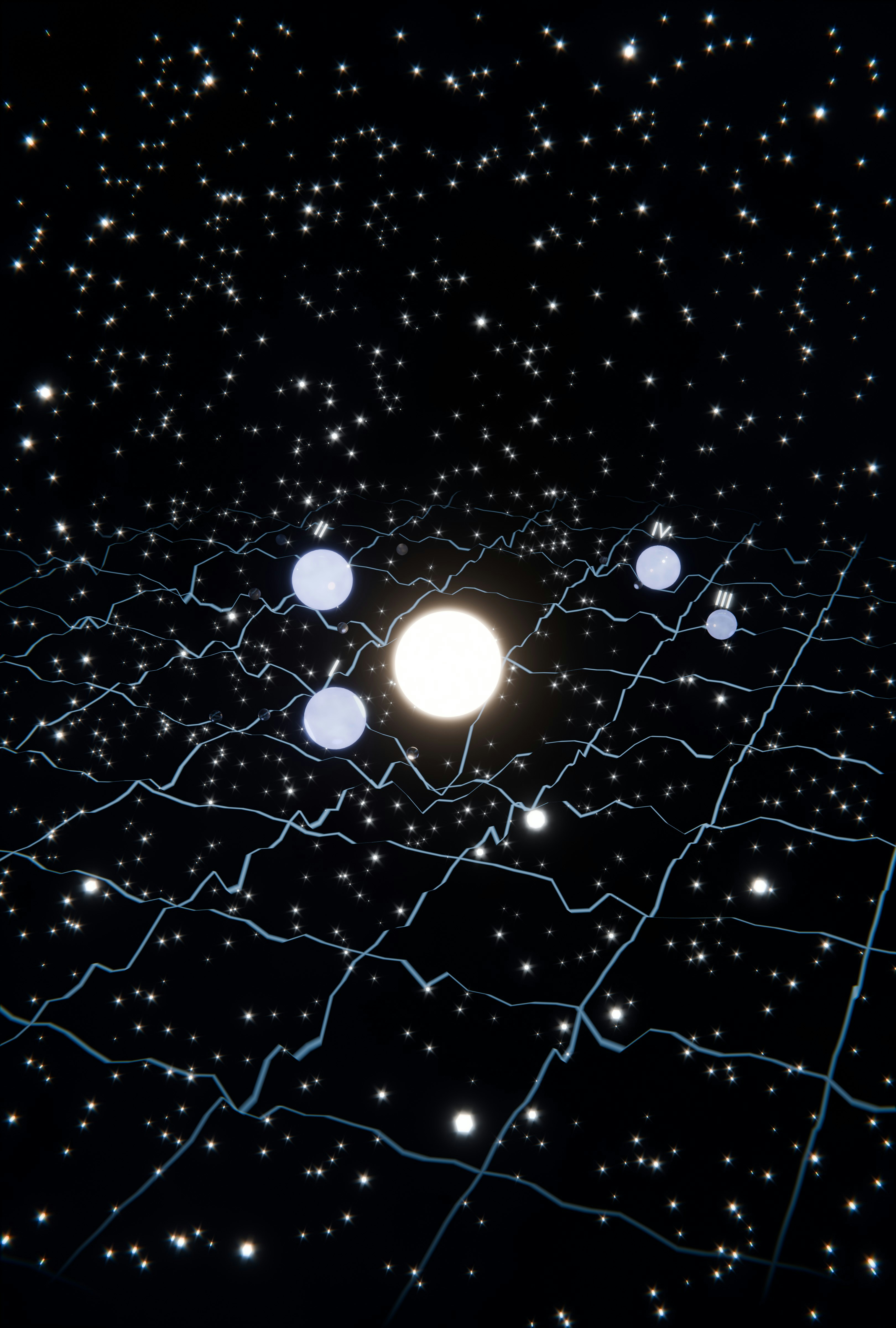 Dark starfield and glowing planet, evoking Unicron the planet-eating robot