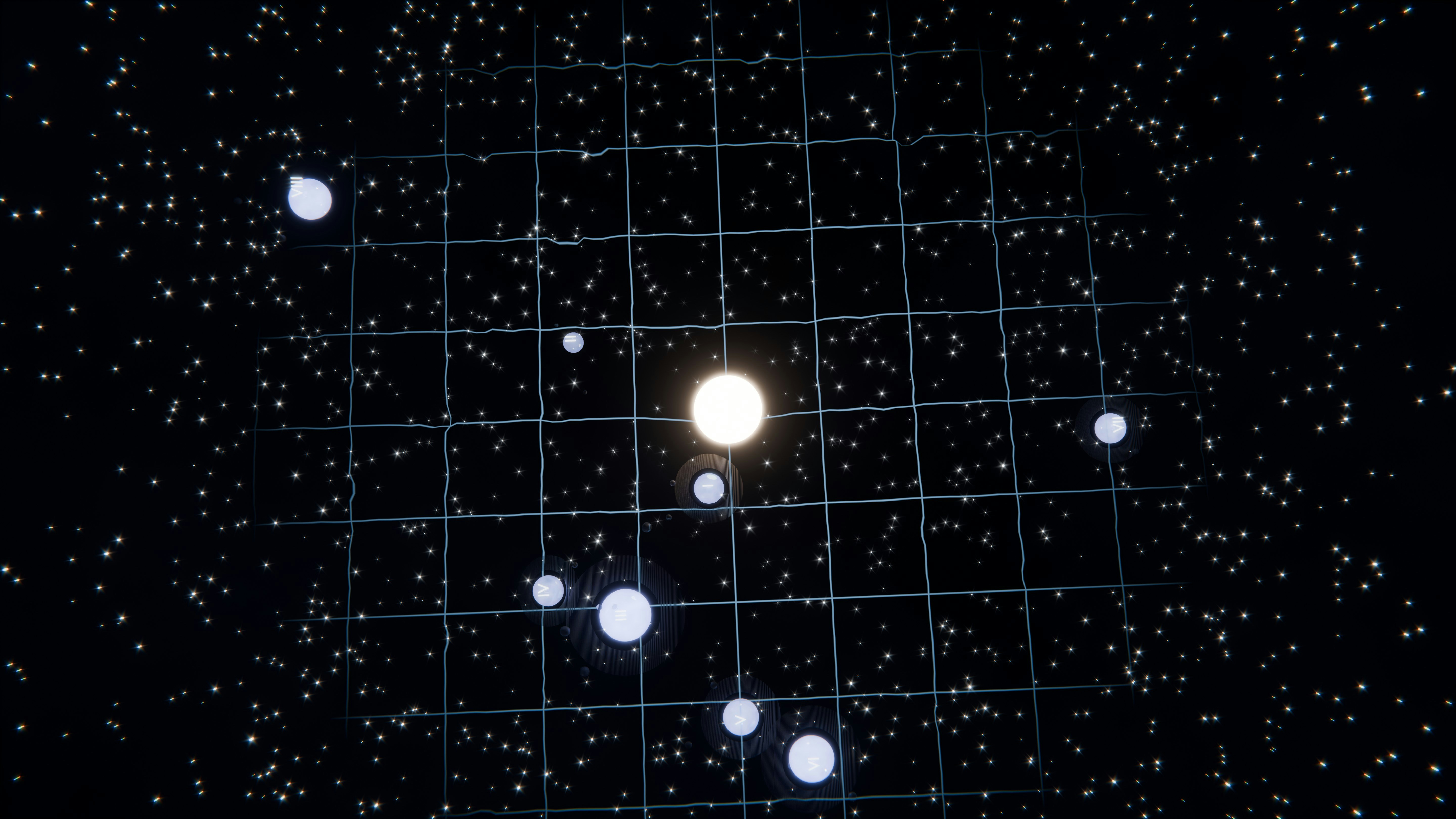 A Physicist Breaks Down the Math Behind the Maneuver — A grid of glowing spheres against a starry dark background