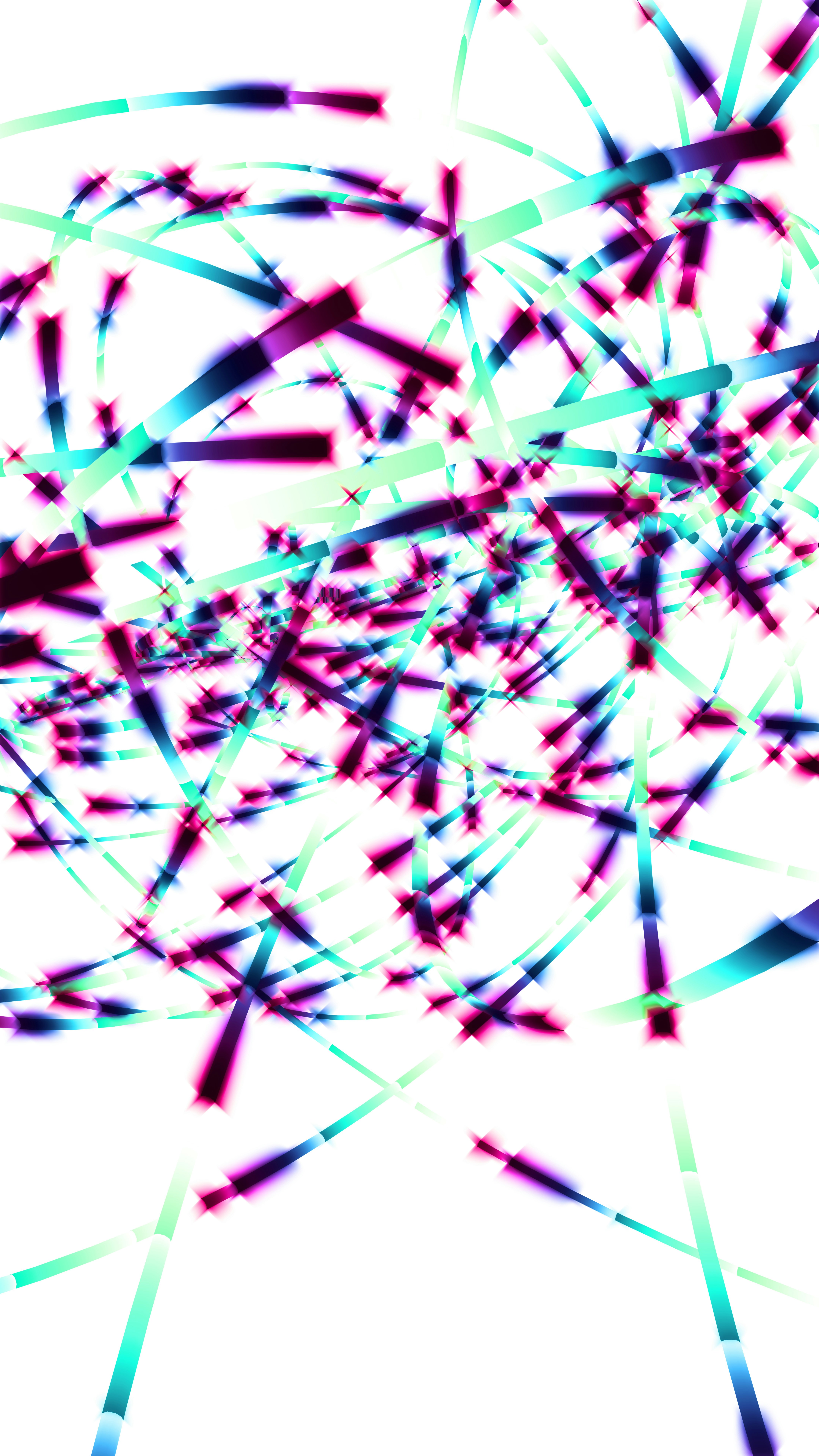 Vibrant abstract streaks of magenta, purple, and teal on white