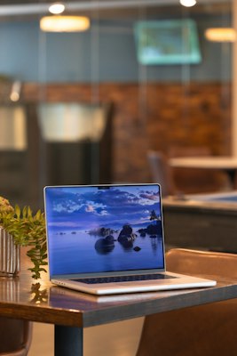 Minimalist office workspace desk