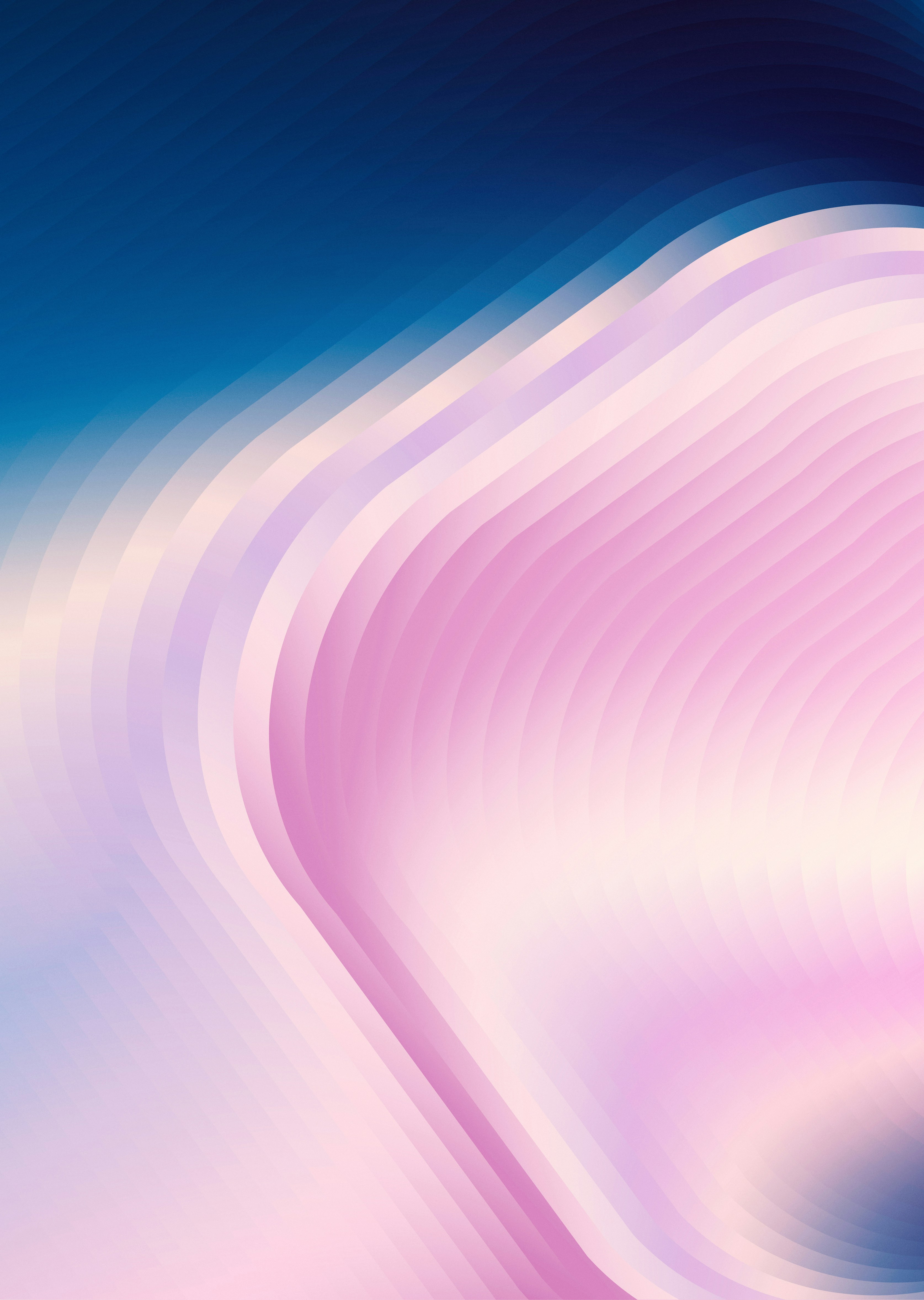 Fond abstrait avec des lignes ondulées fluides en bleu, rose et blanc