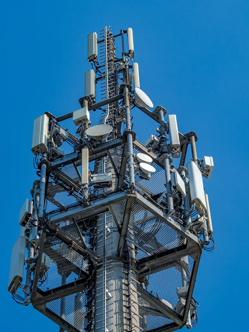 A mobile network tower against the sky