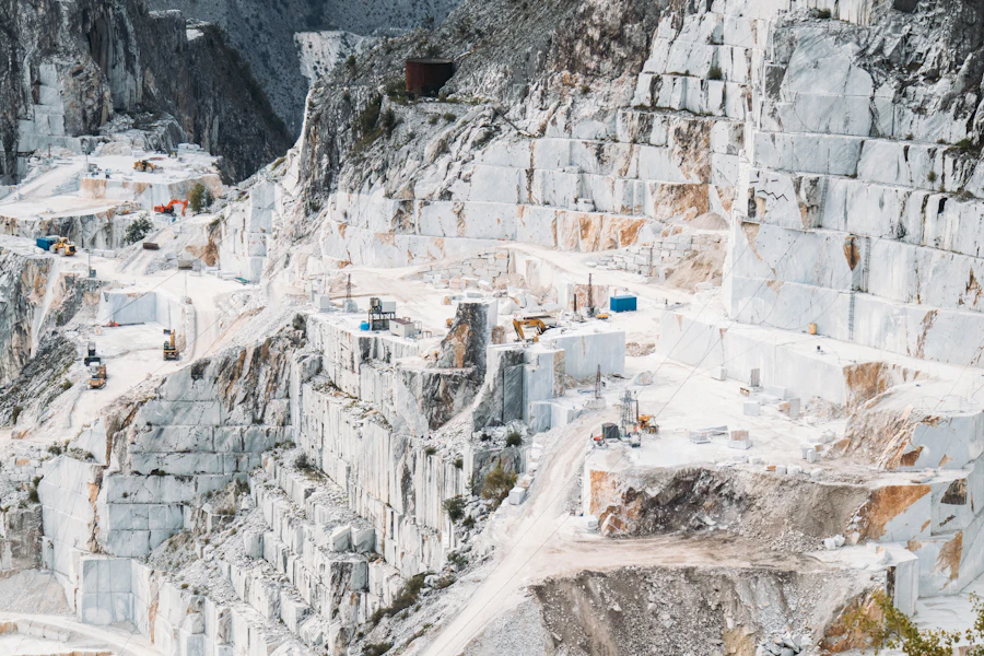 Open marble quarry terraces